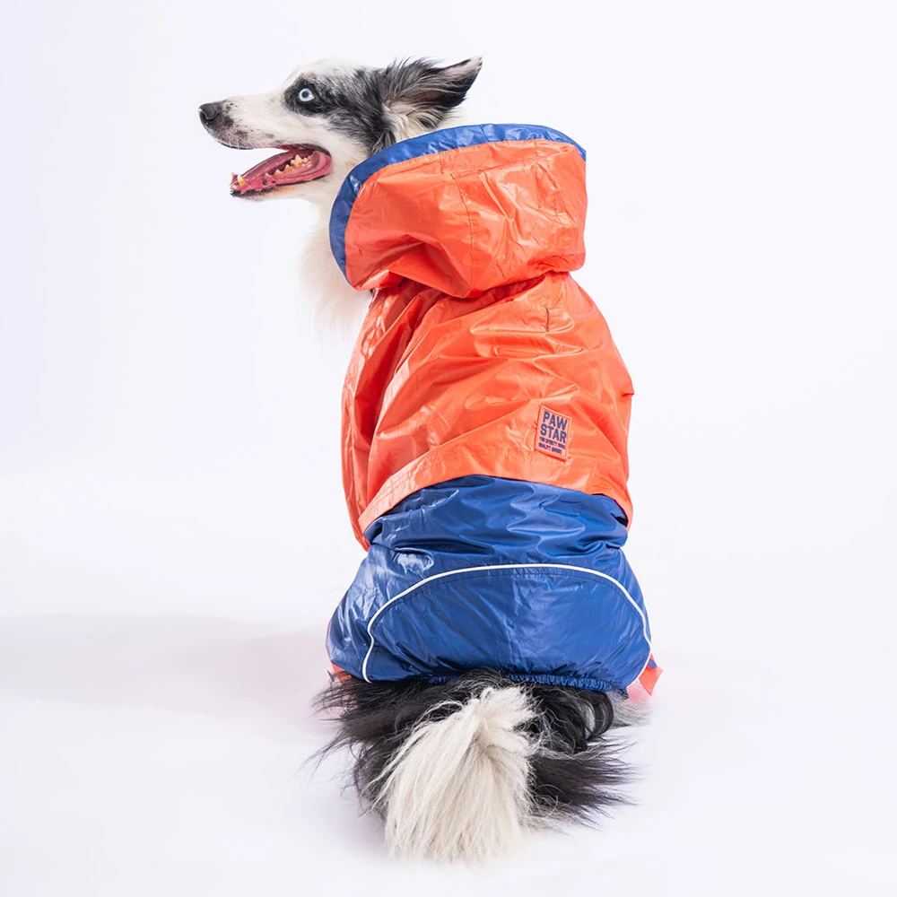 23567 Turuncu-Lacivert BiColor Büyük Irk Tulum Yağmurluk