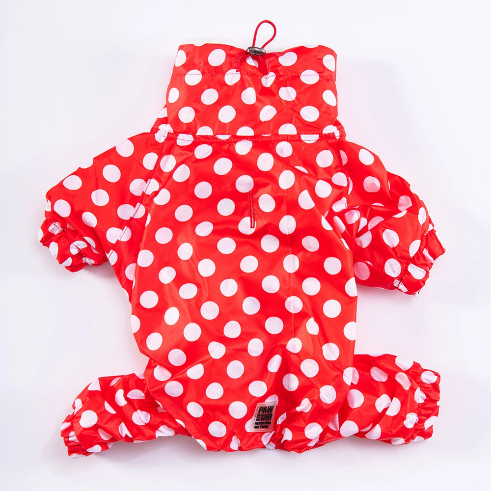 23520 Kırmızı Dots Tulum Yağmurluk