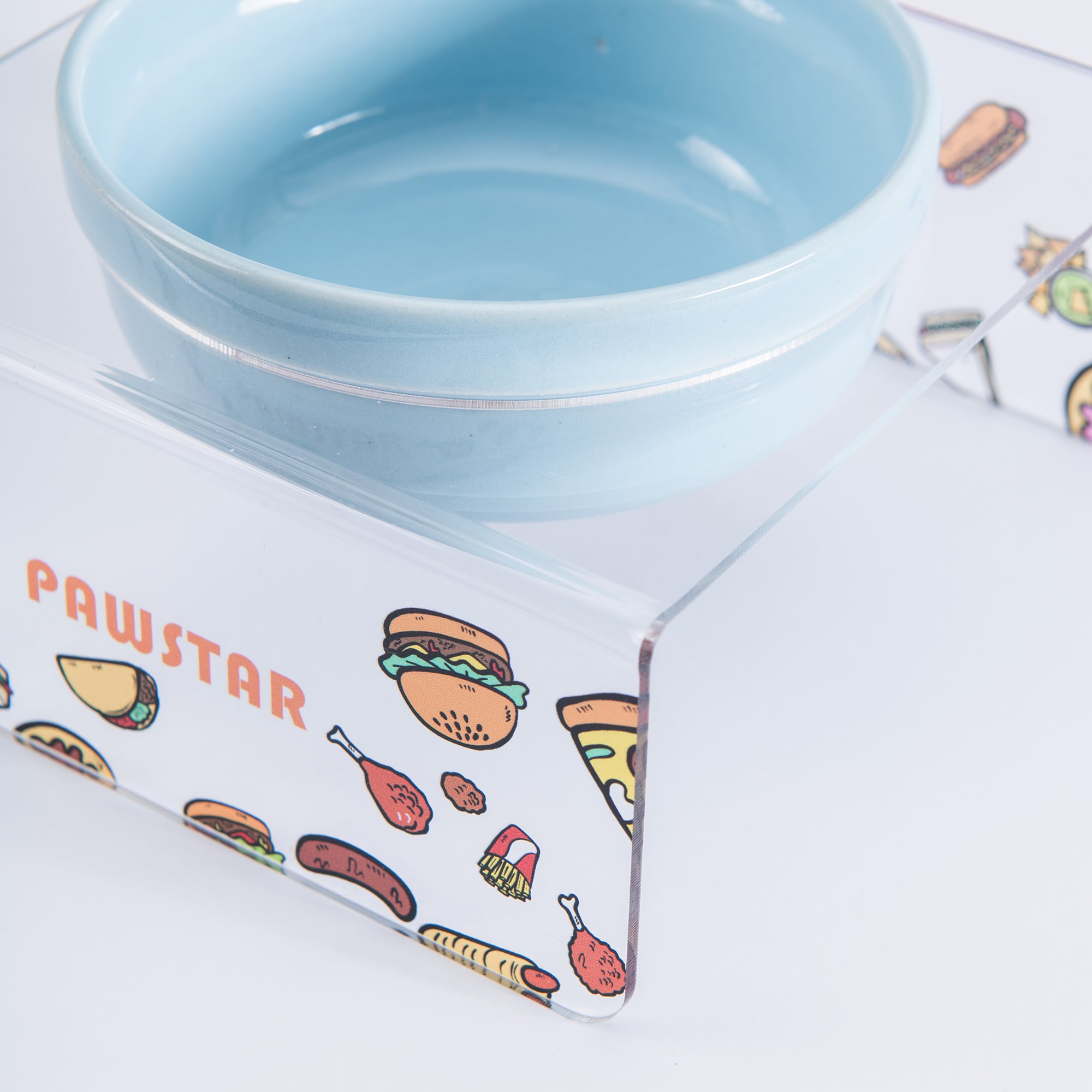 PMK025 Fast Food-Tekli Seramik-Pleksi Mama ve Su Kabı