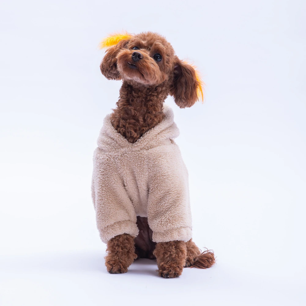 25725 Bej LuccaTeddy Hoodie