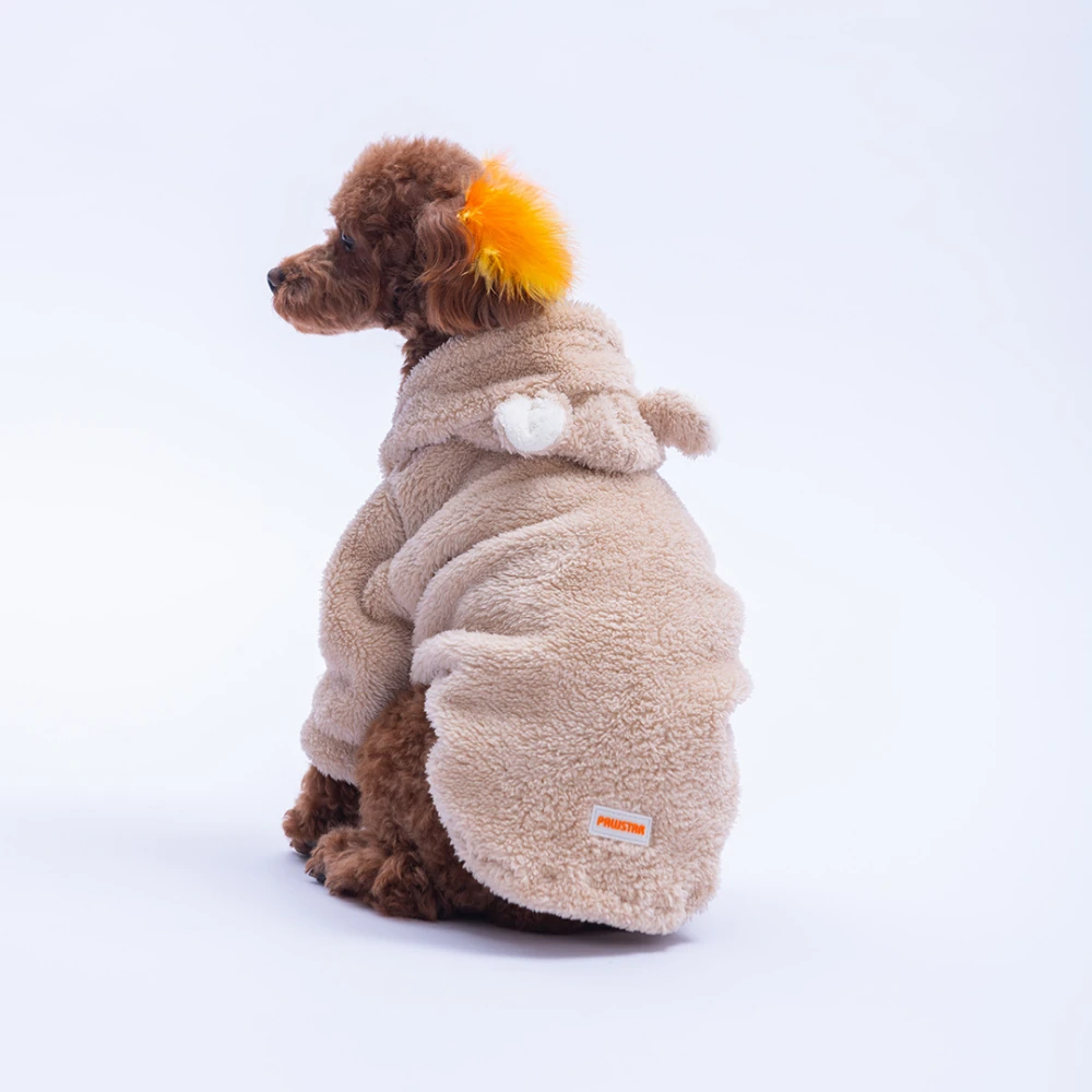 25725 Bej LuccaTeddy Hoodie