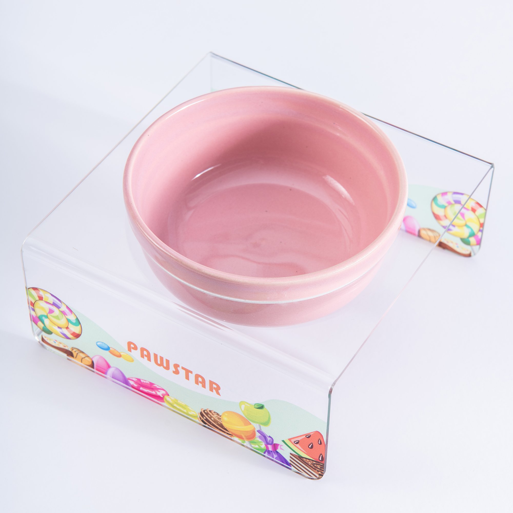 PMK023 Candy-Tekli Seramik-Pleksi Mama ve Su Kabı