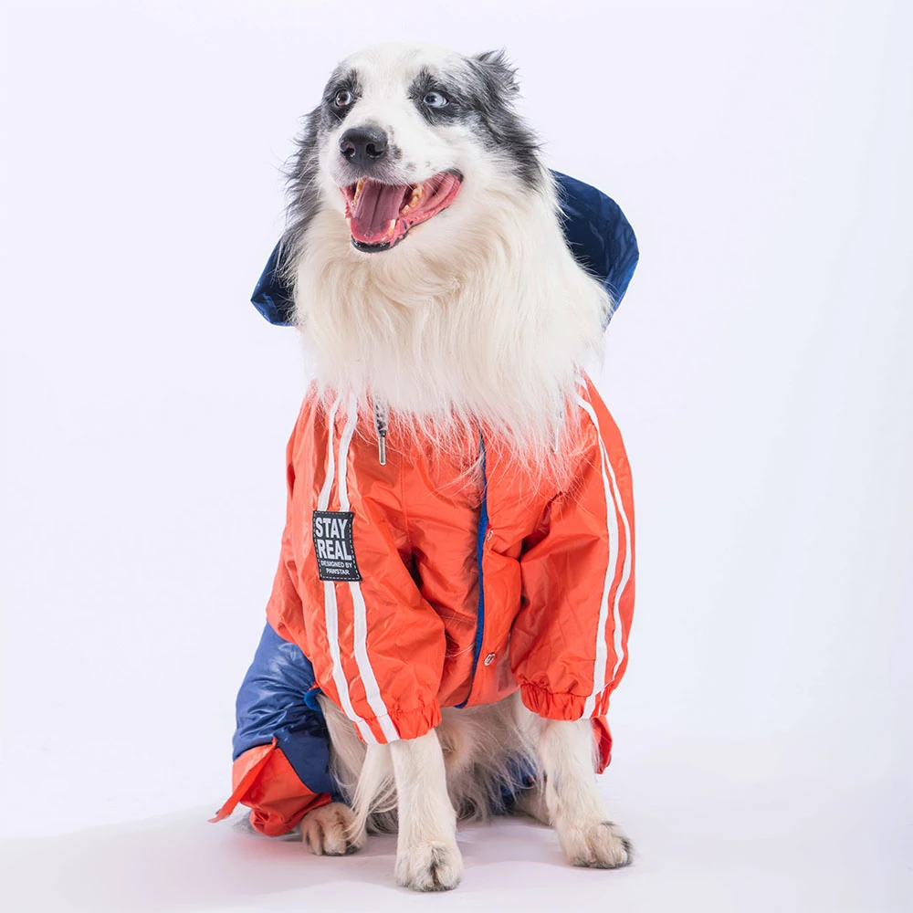 23567 Turuncu-Lacivert BiColor Büyük Irk Tulum Yağmurluk