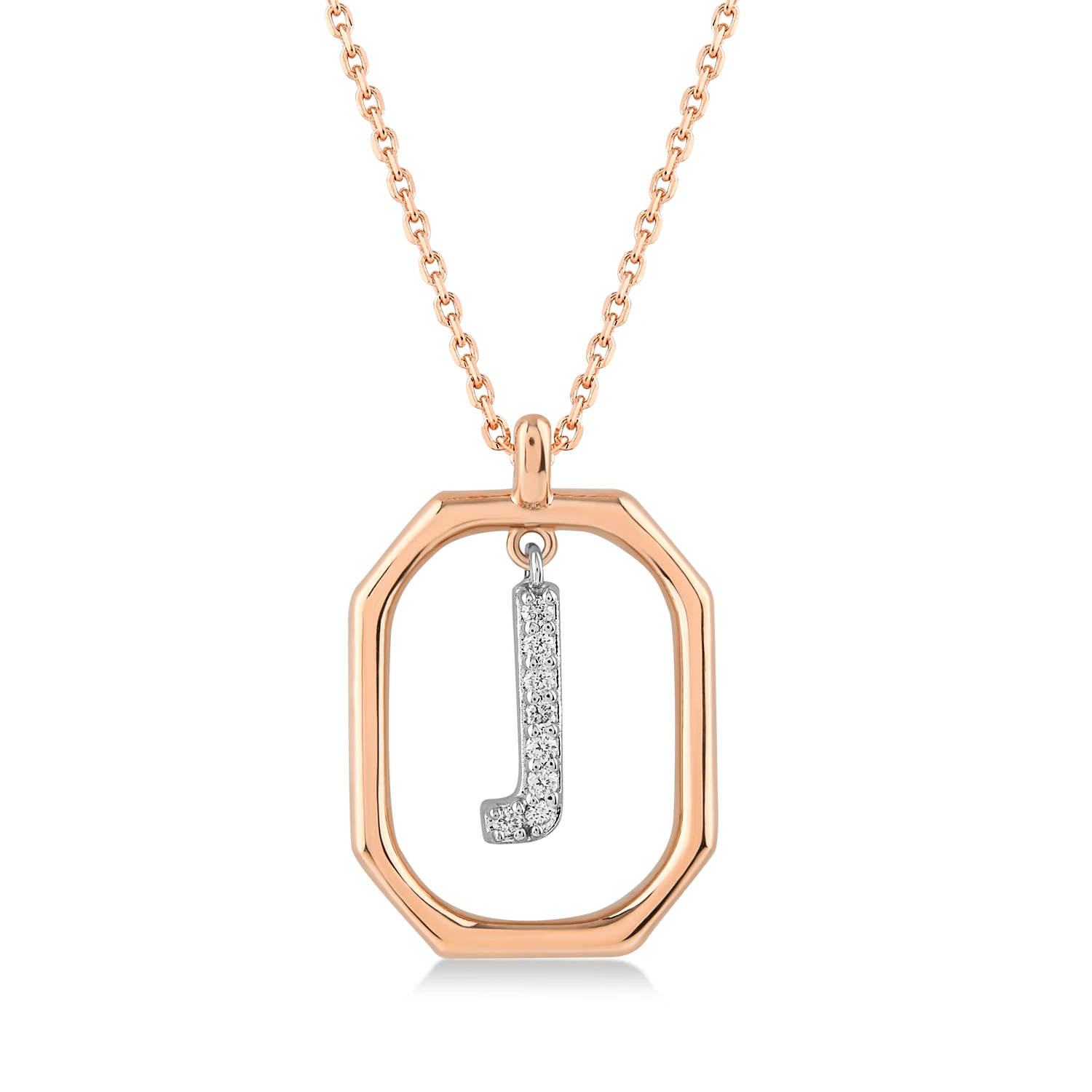 0,06 Karat J Harfi Pırlanta Kolye
