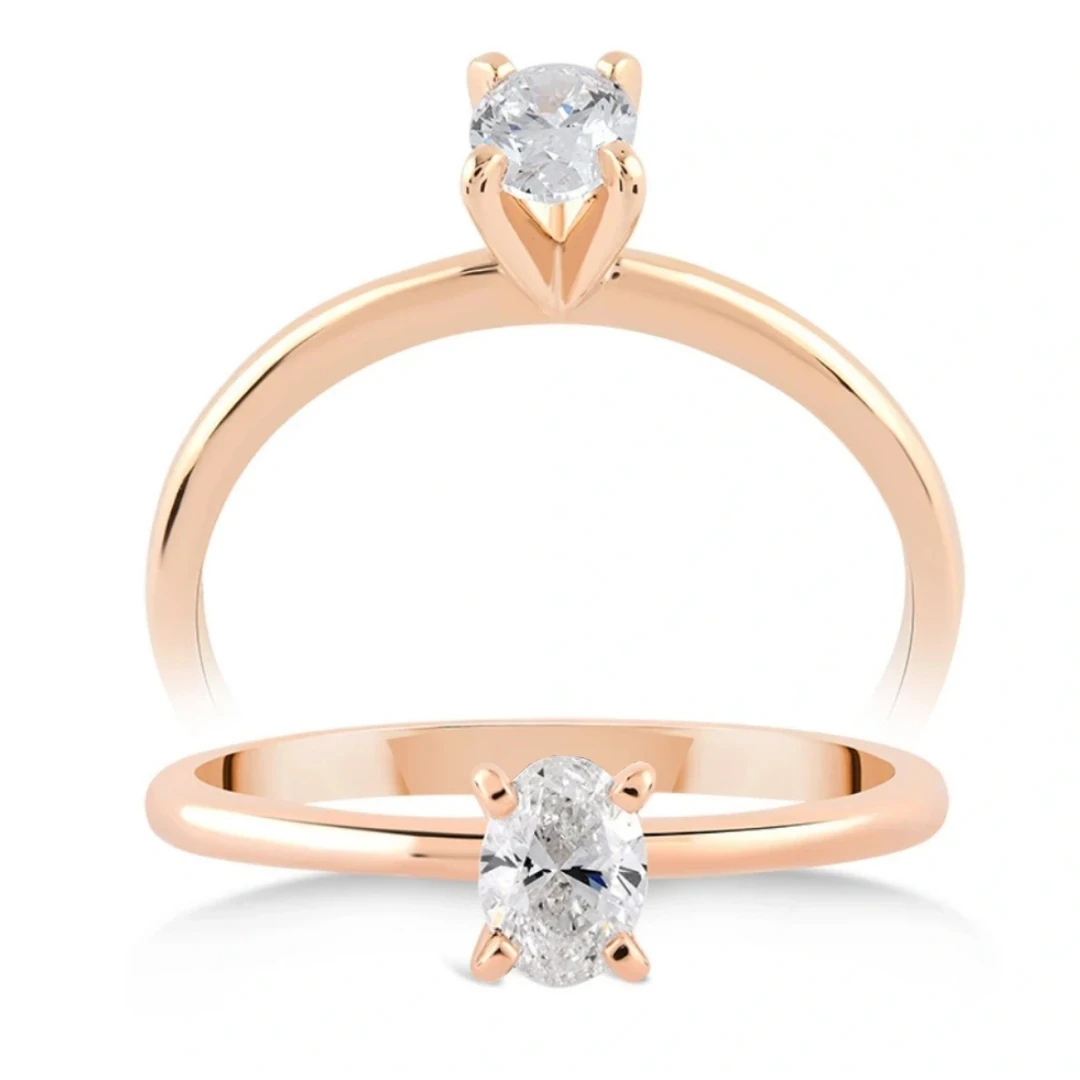 0,45 Karat Oval Tektaş Pırlanta Yüzük