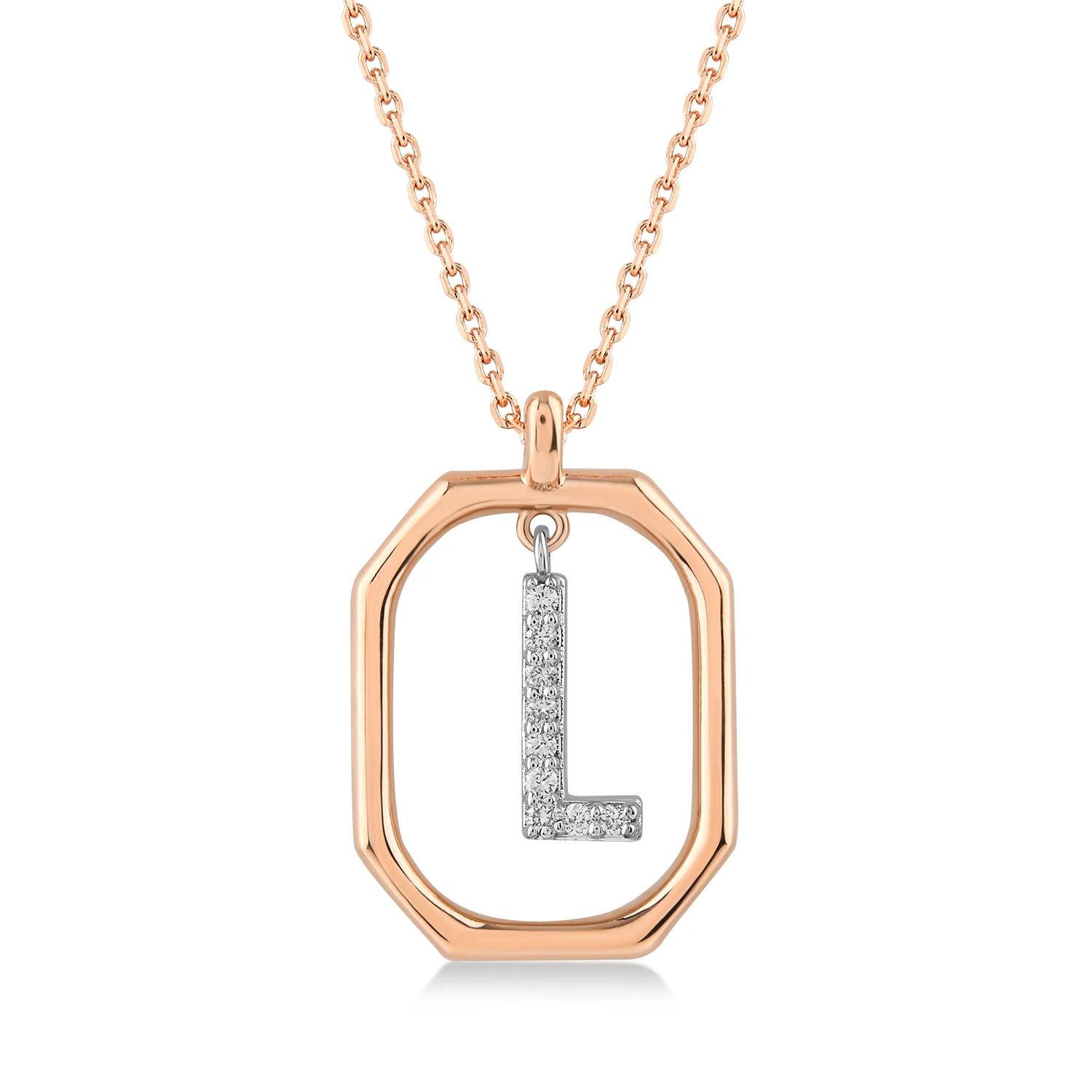 0,06 Karat L Harfi Pırlanta Kolye