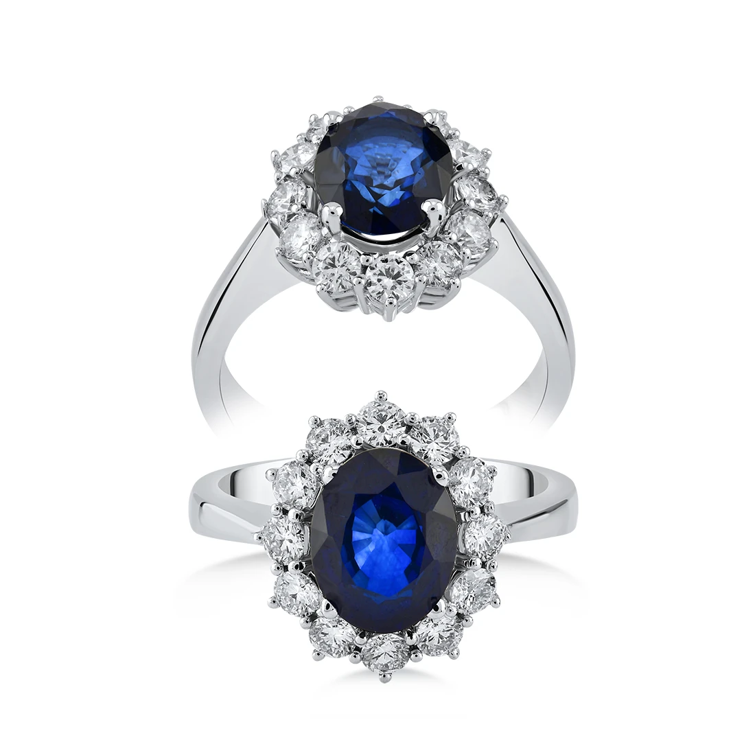 2,11 Karat Pırlanta Safir Yüzük