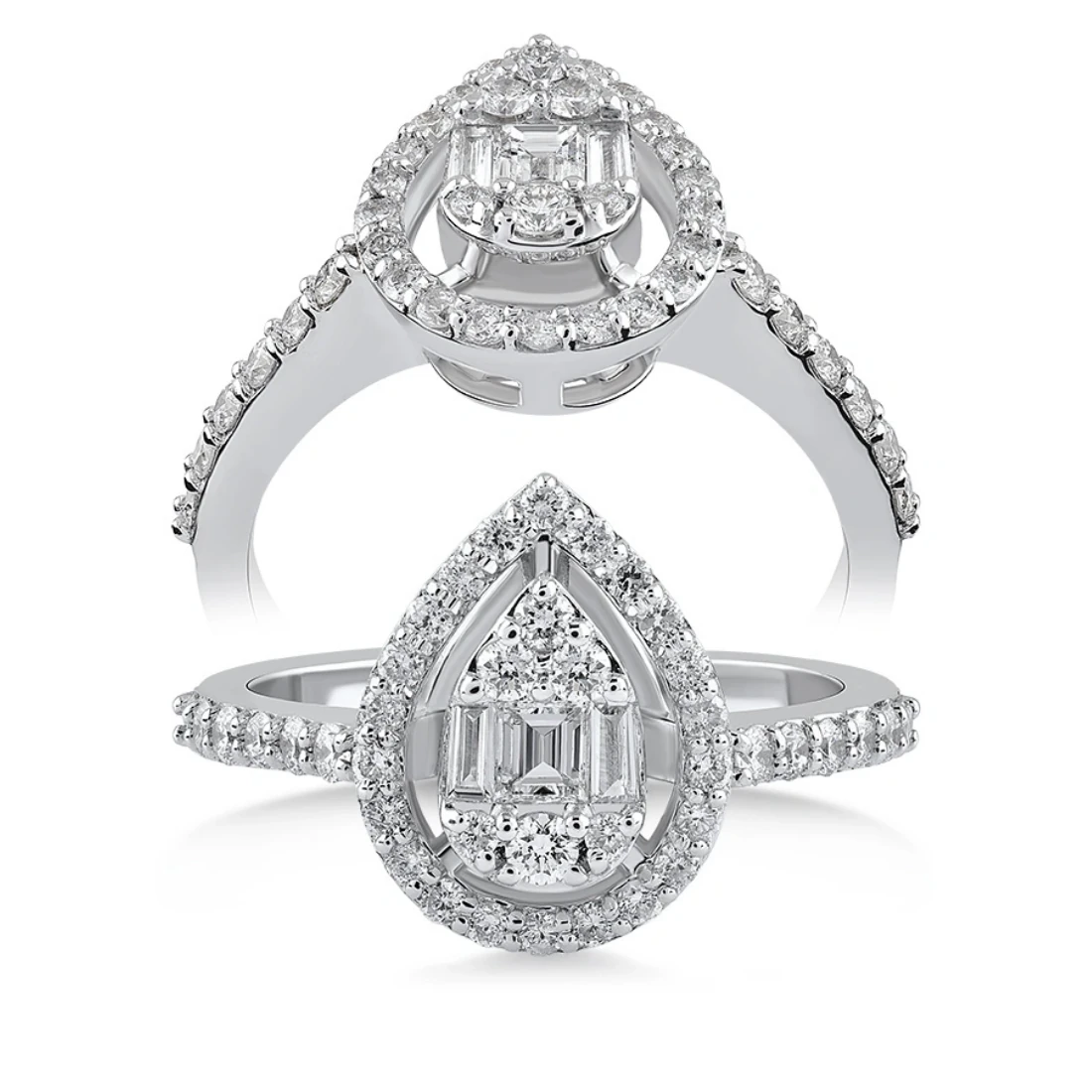 0,62 Karat Pırlanta Baget Yüzük