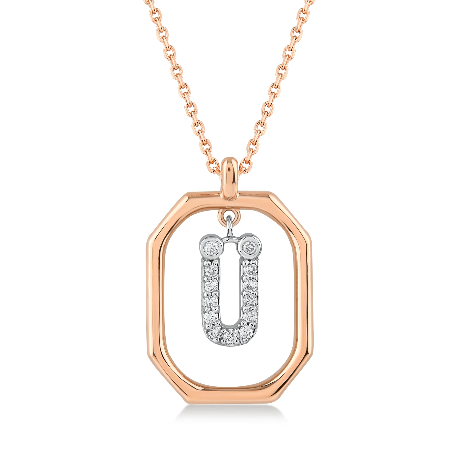 0,10 Karat Ü Harfi Pırlanta Kolye