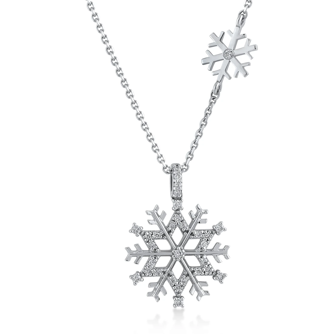 0,12 Karat Pırlanta Kar Tanesi Kolye