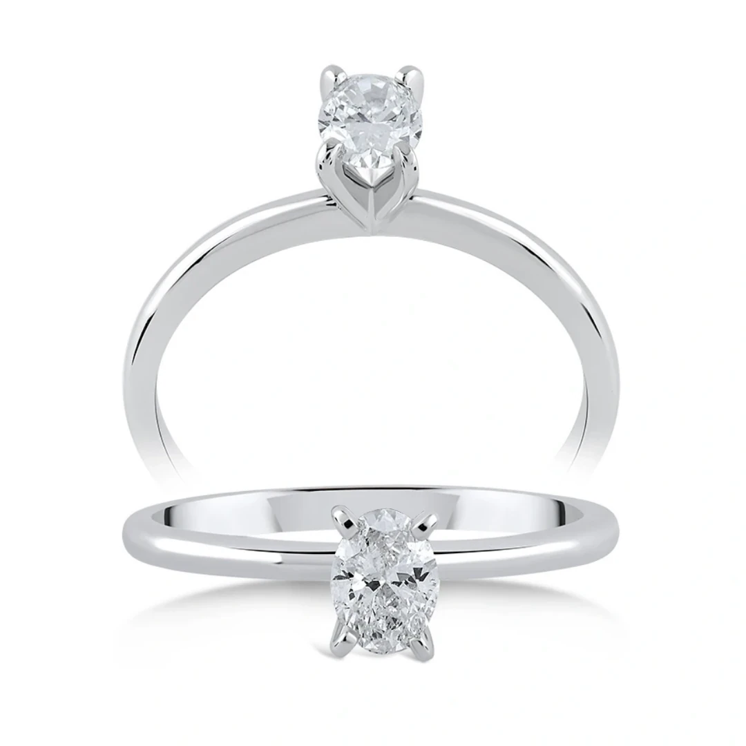 0,31 Karat Oval Tektaş Pırlanta Yüzük