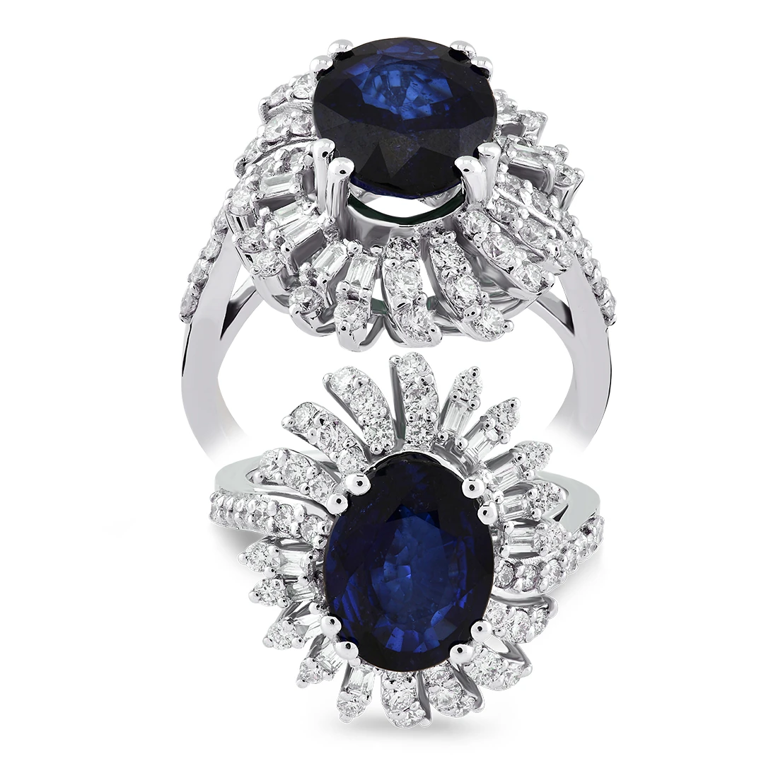 3,45 Karat Pırlanta Safir Yüzük