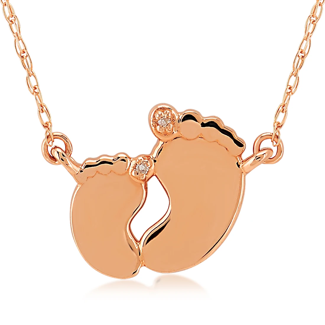 Pırlanta Altın Anne Çocuk Ayak İzi Kolye