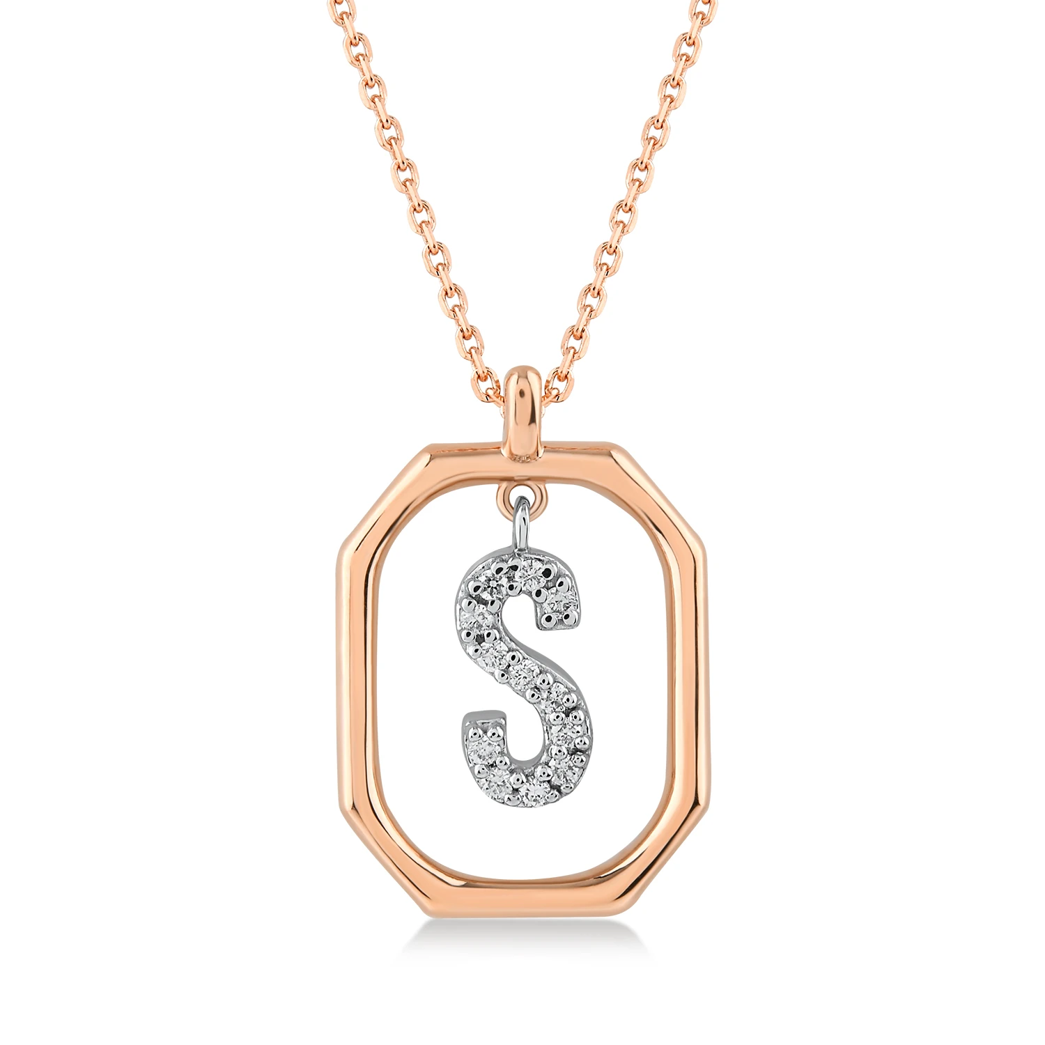 0,08 Karat S Harfi Pırlanta Kolye