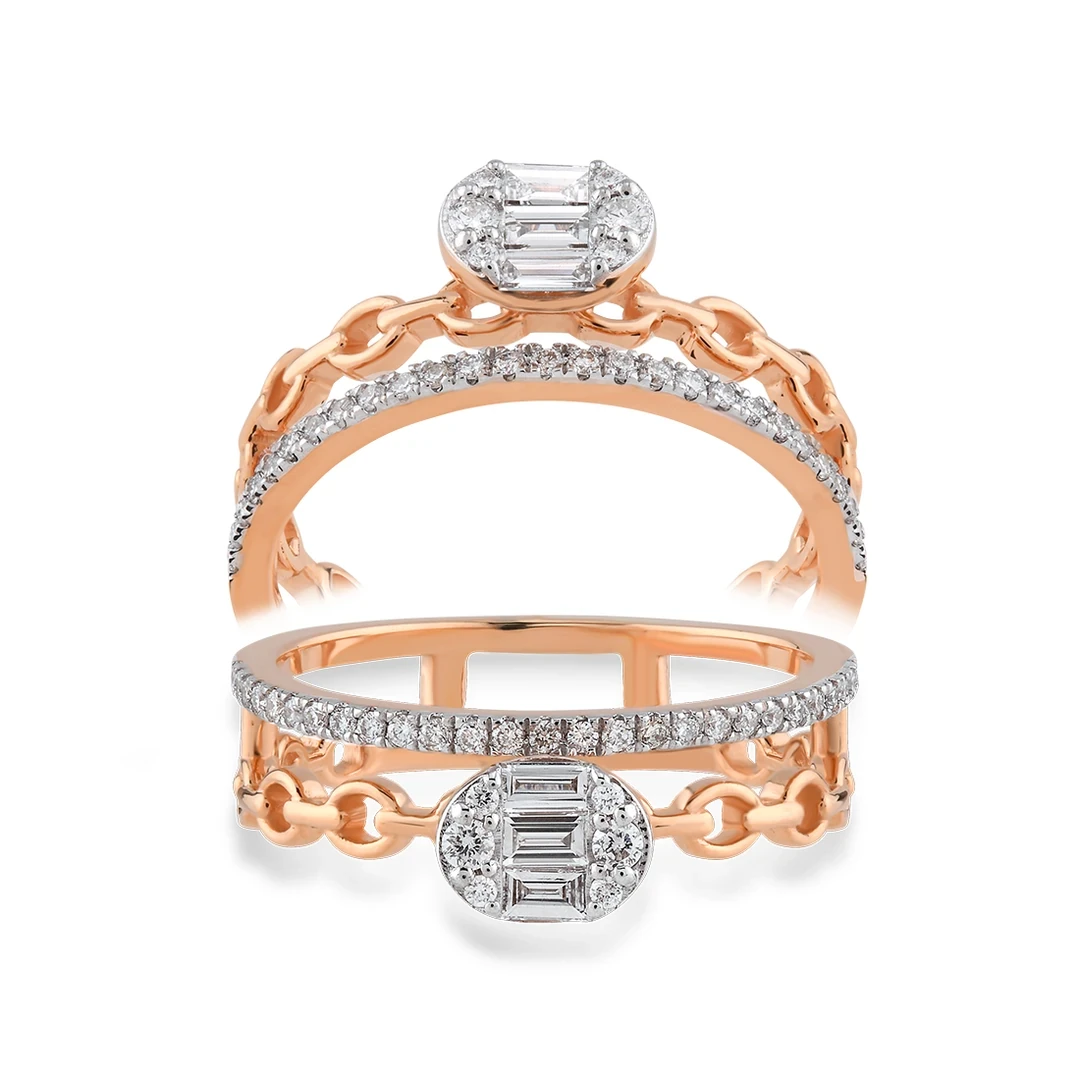 0,29 Karat Pırlanta Baget Tasarım Yüzük