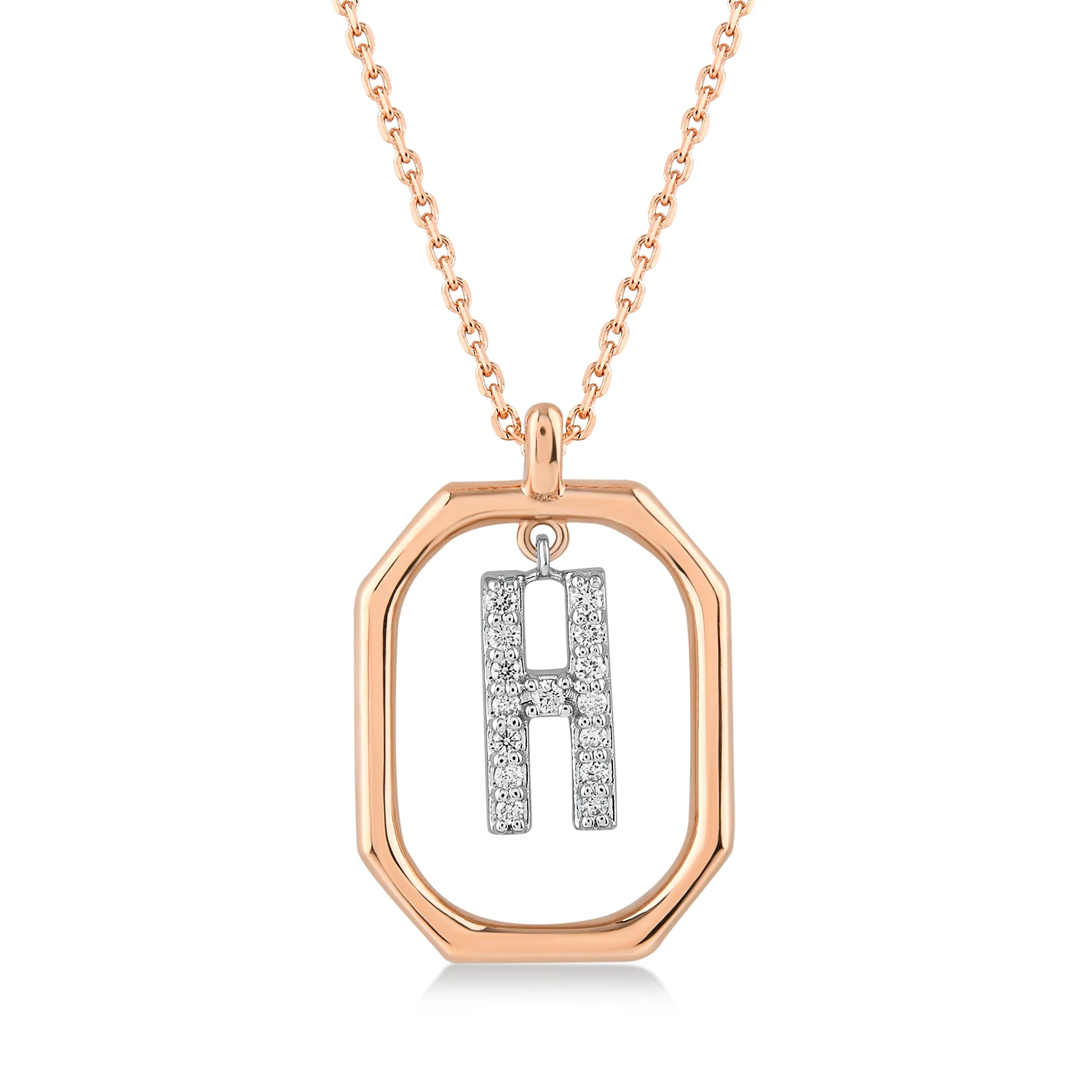 0,09 Karat H Harfi Pırlanta Kolye