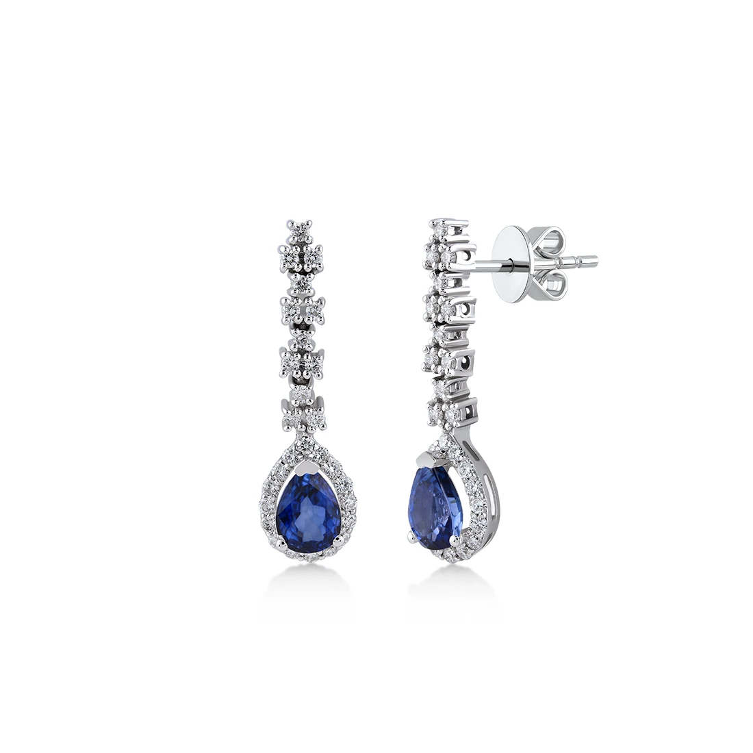 1,15 Karat Pırlanta Safir Küpe