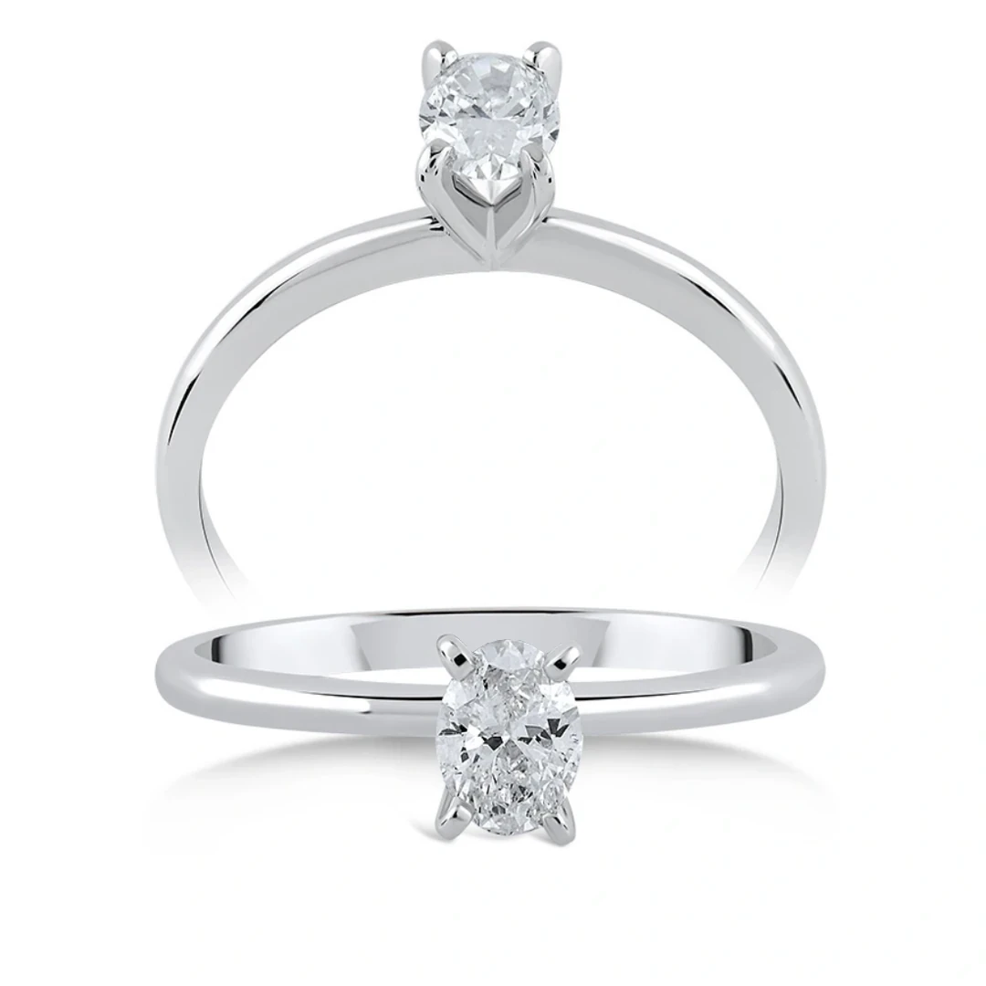 0,40 Karat Oval Tektaş Pırlanta Yüzük