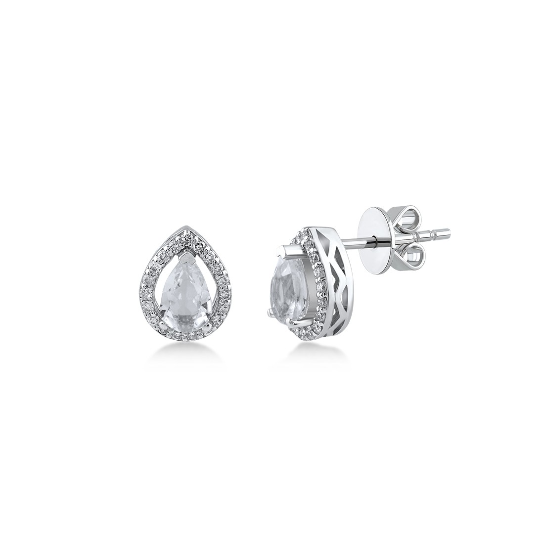1,08 Karat Pırlanta Topaz Küpe