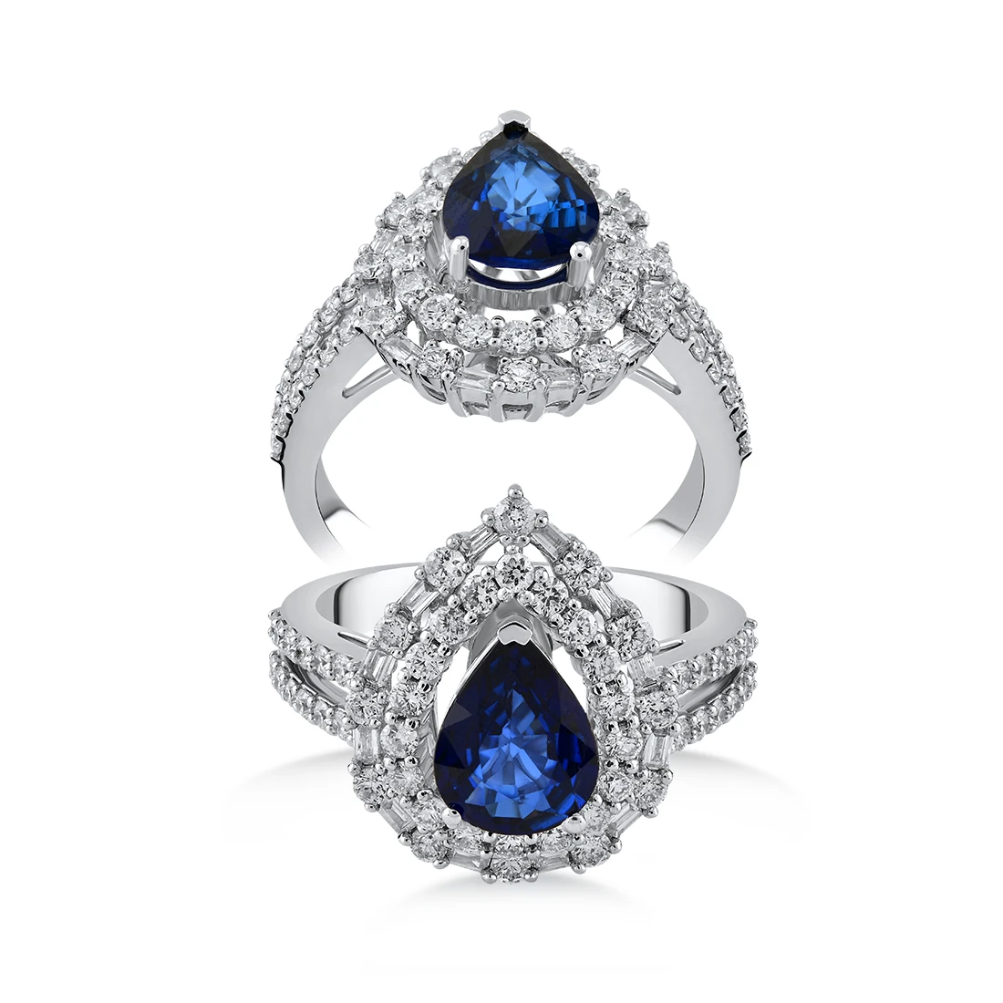 2,24 Karat Pırlanta Safir Yüzük