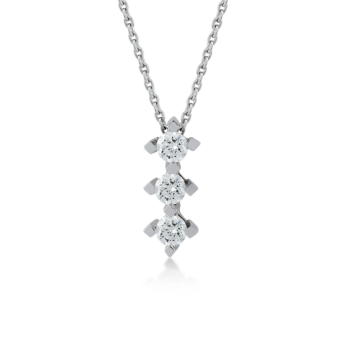 0,37 Karat Pırlanta 3 Taş Kolye