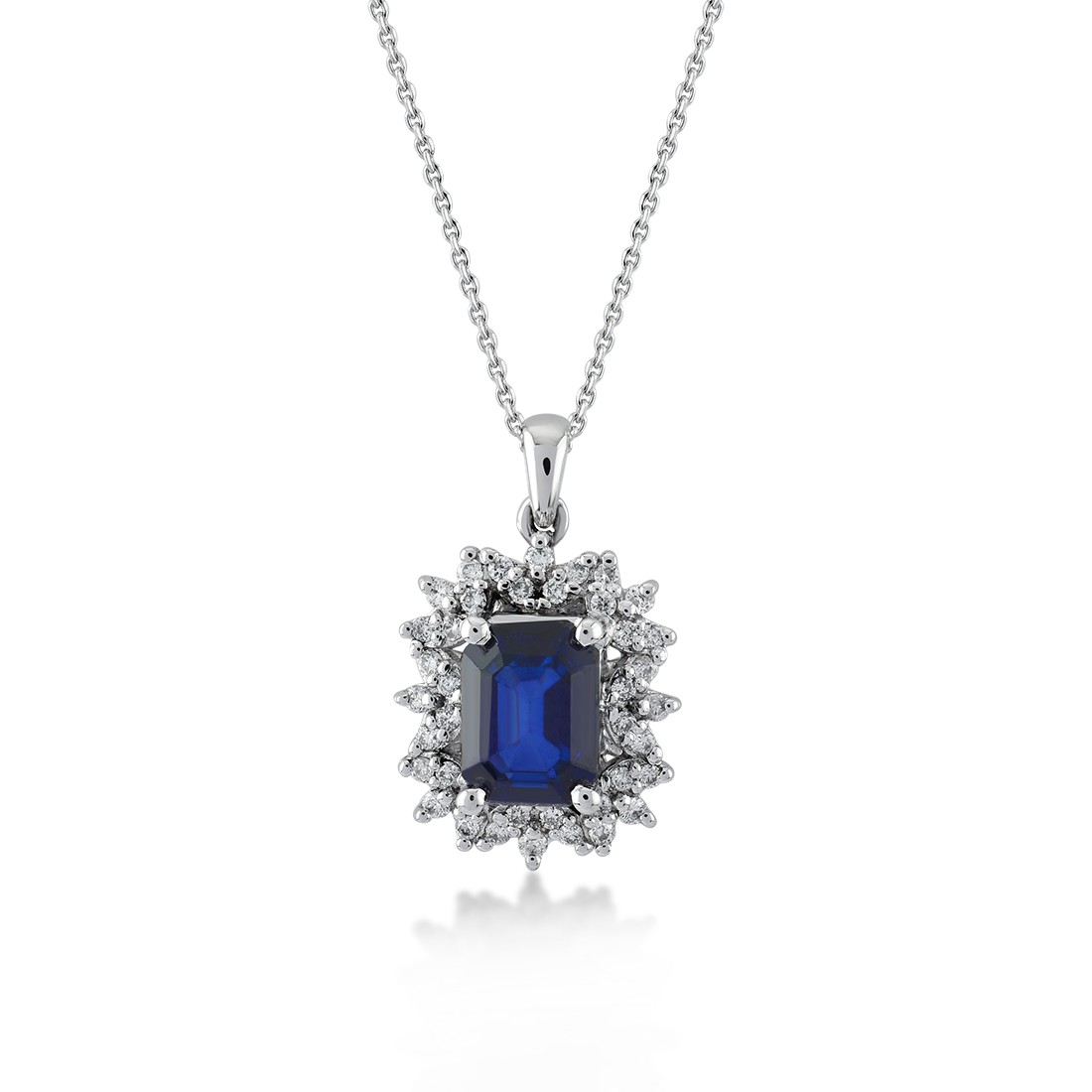 1.01 Karat Pırlanta Safir Kolye