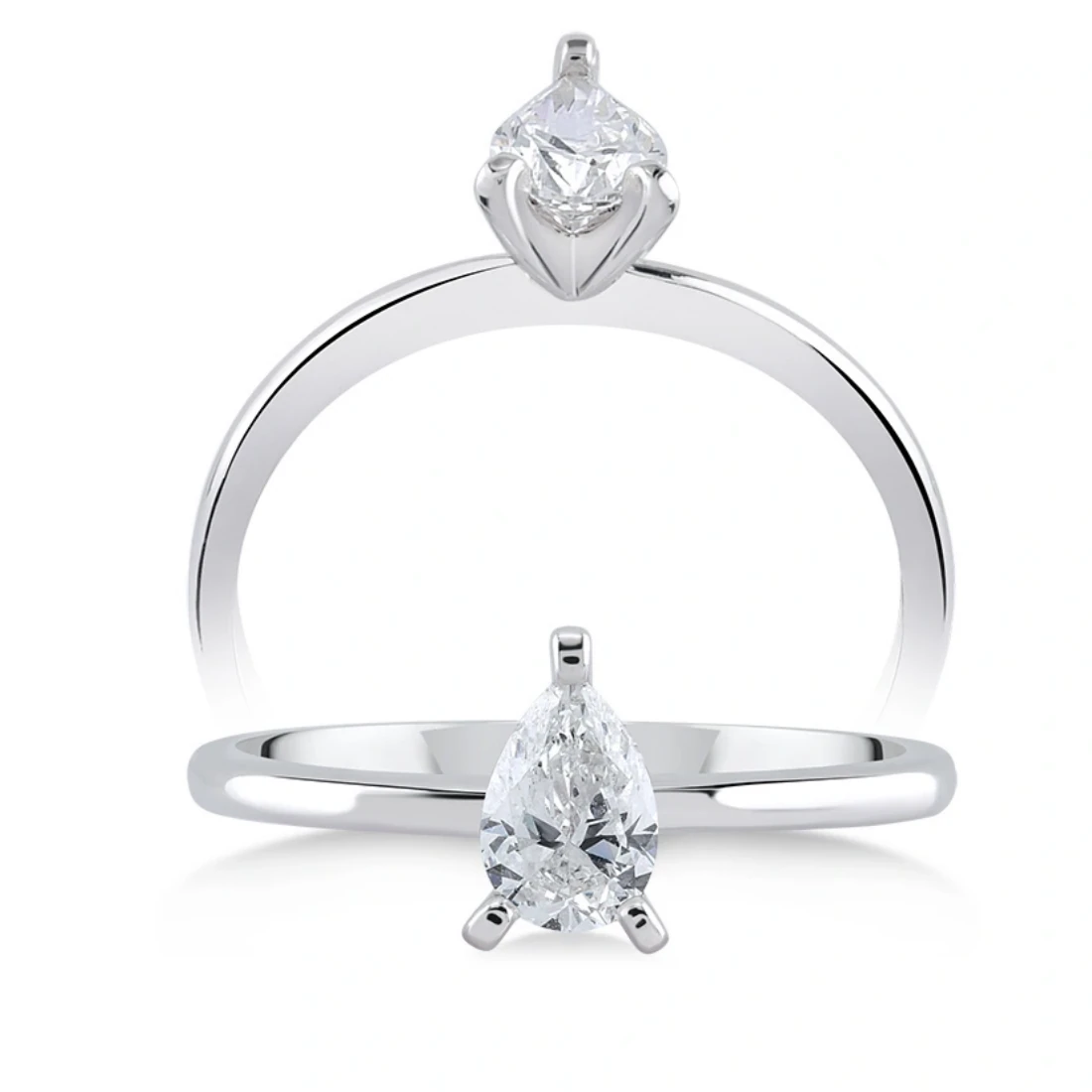 0,41 Karat Damla Tektaş Pırlanta Yüzük