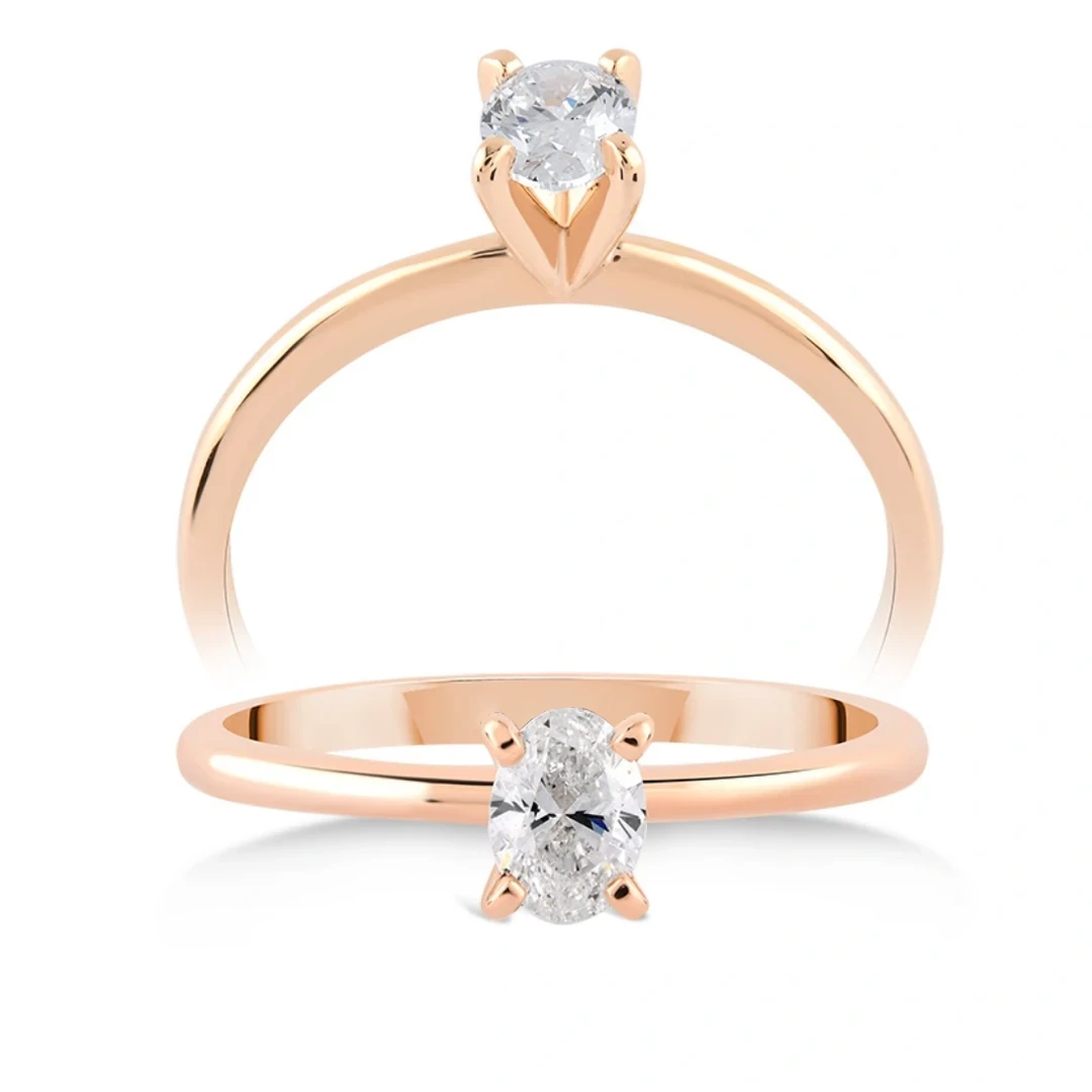 0,25 Karat Oval Tektaş Pırlanta Yüzük