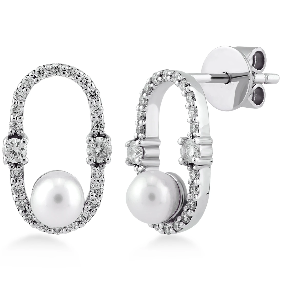 0,50 Karat İnci Pırlanta Küpe