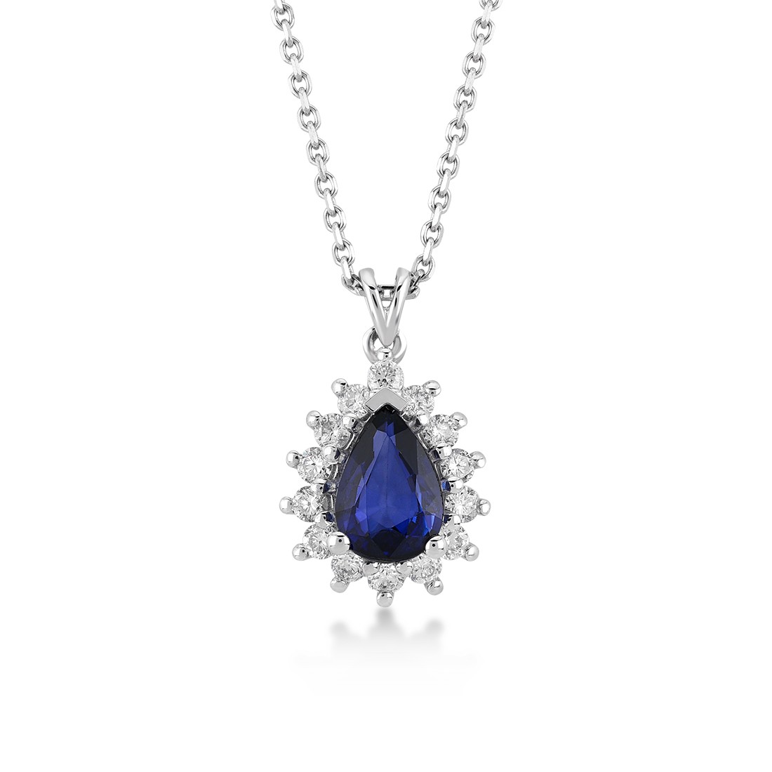 0,90 Karat Pırlanta Safir Kolye