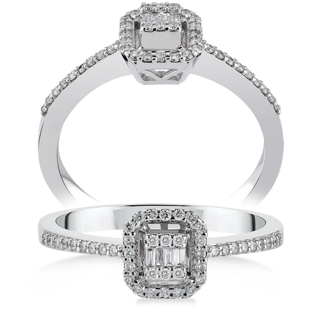 0,15 Karat Pırlanta Baget Yüzük