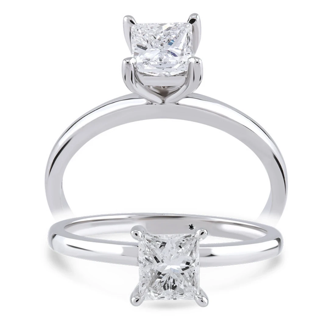 0,70 Karat Prenses Kare Tektaş Pırlanta Yüzük