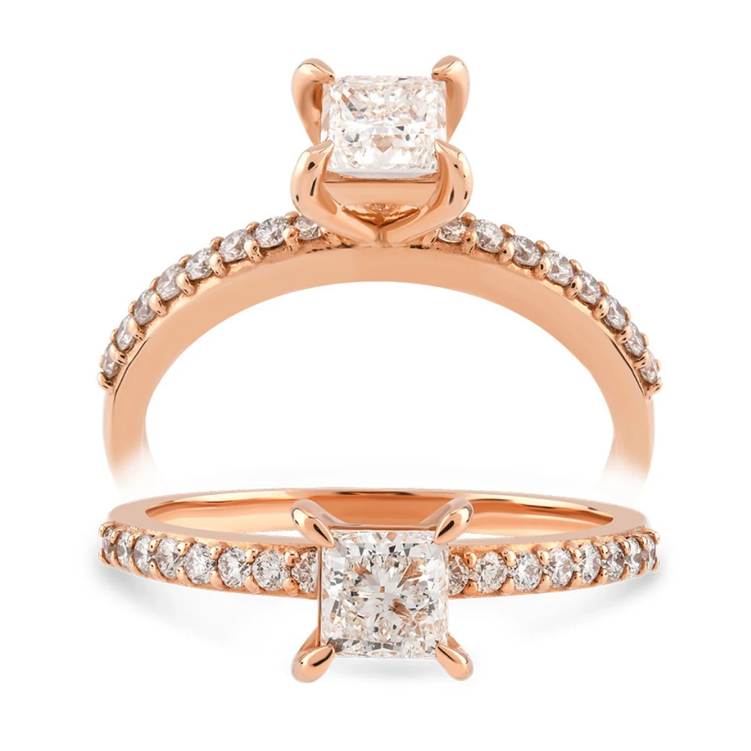 0,45 Karat Prenses Kare Tektaş Pırlanta Yüzük