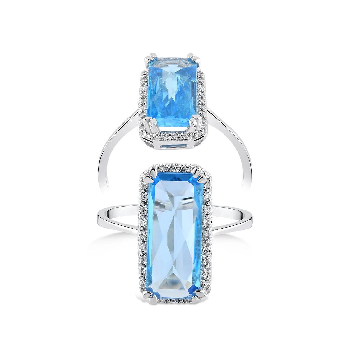 2,70 Karat Pırlanta Blue Topaz Yüzük