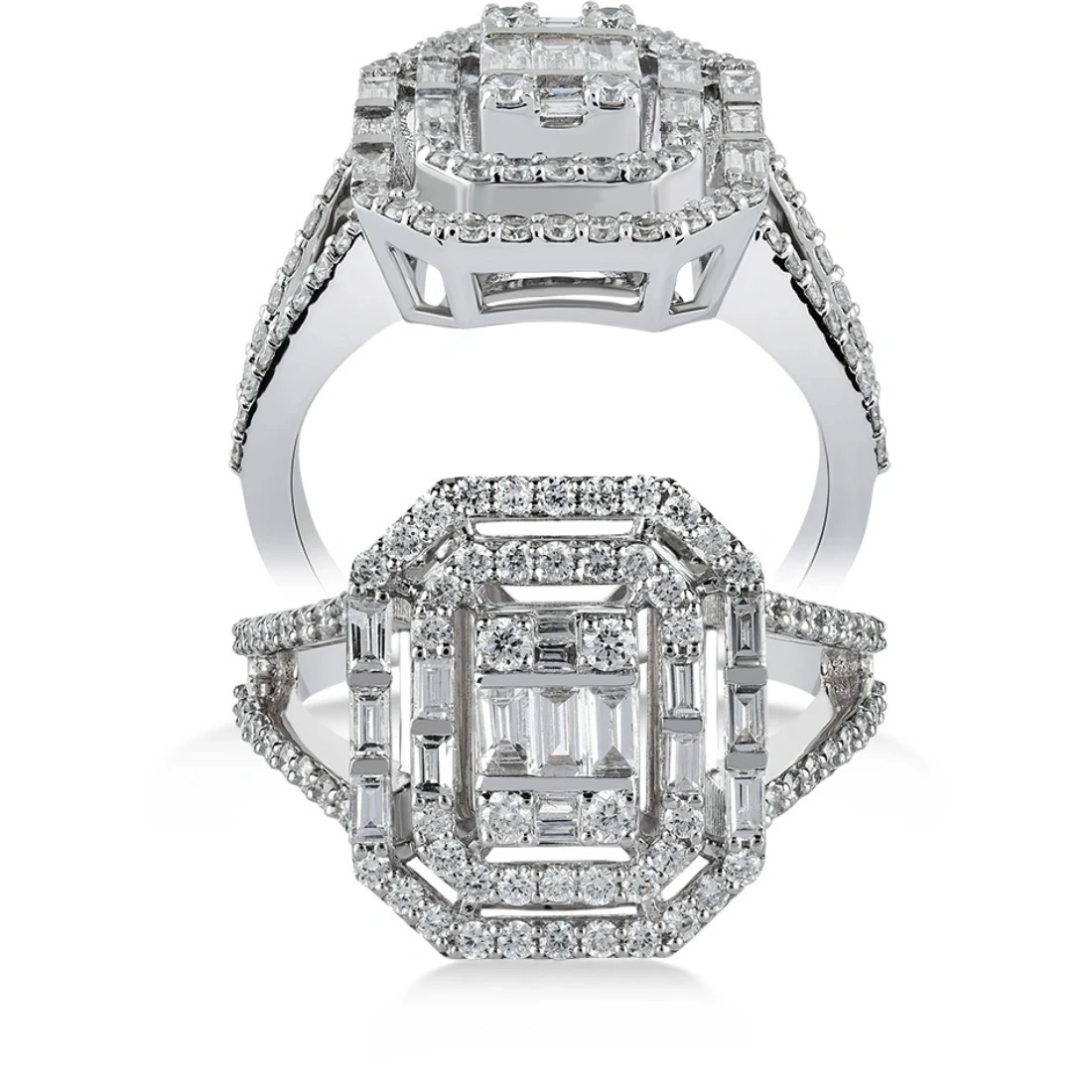 1,00 Karat Pırlanta Baget Yüzük