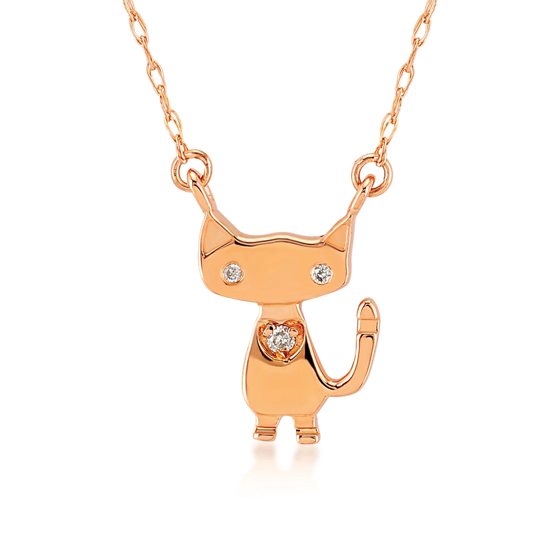 Pırlanta Altın Kedi Kolye