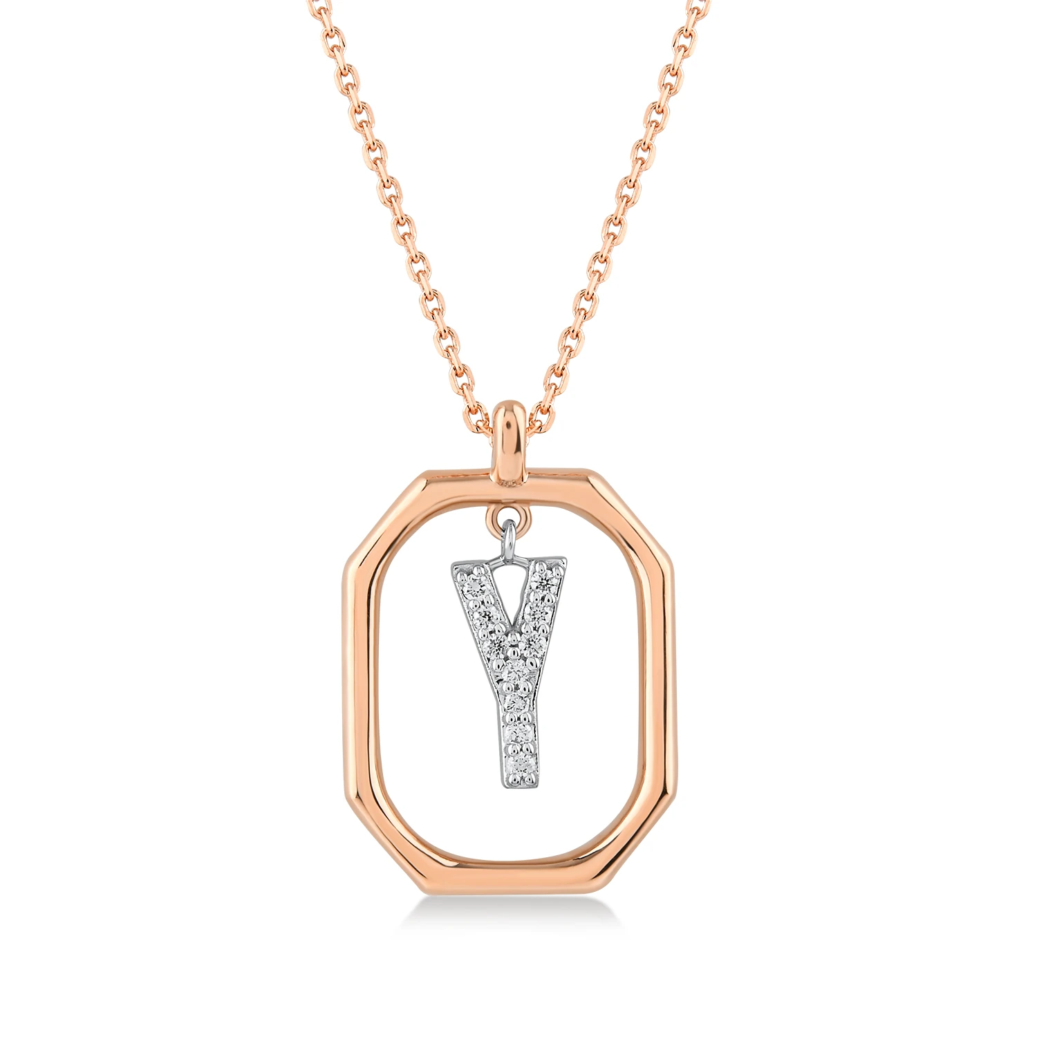 0,07 Karat Y Harfi Pırlanta Kolye