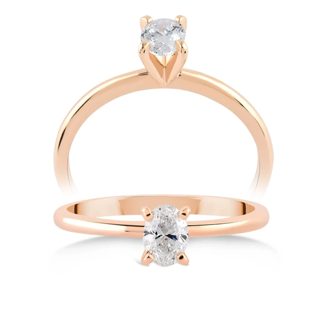 0,35 Karat Oval Tektaş Pırlanta Yüzük