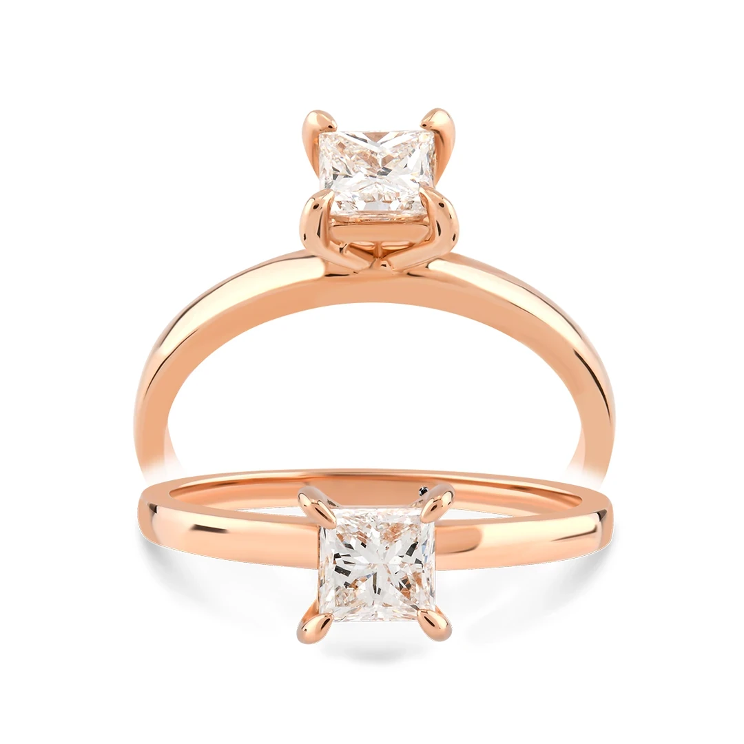 0,33 Karat Prenses Kare Tektaş Pırlanta Yüzük