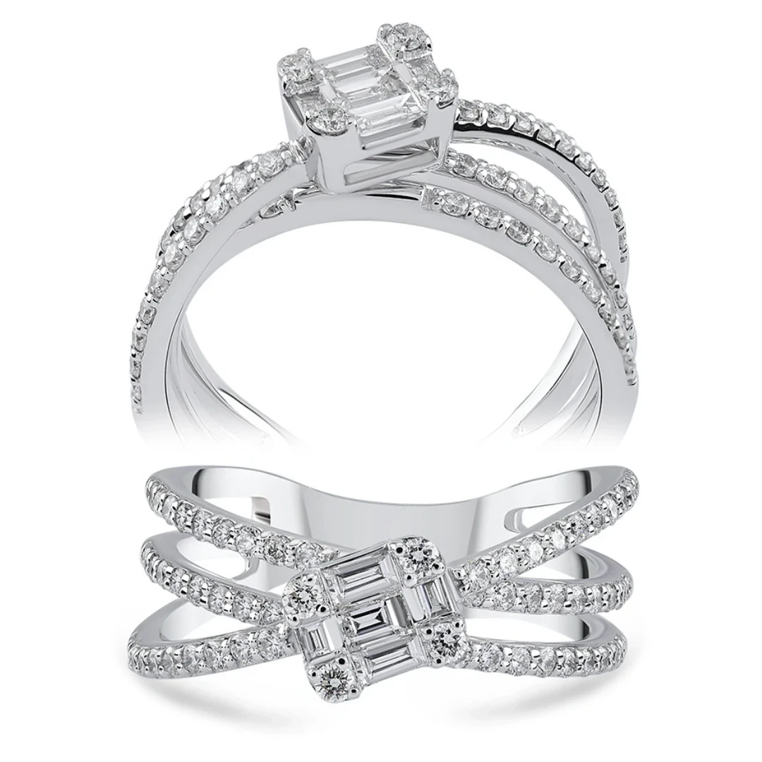 0,58 Karat Pırlanta Baget Yüzük