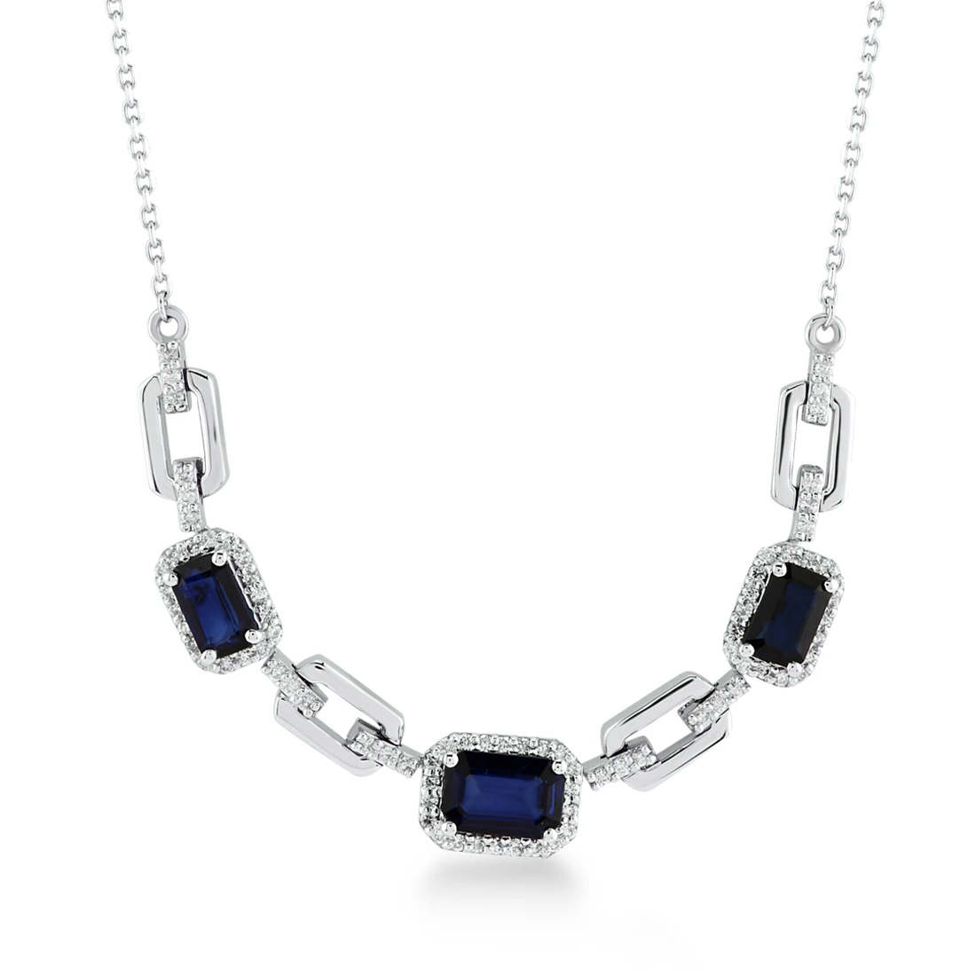 1,55 Karat Pırlanta Safir Kolye