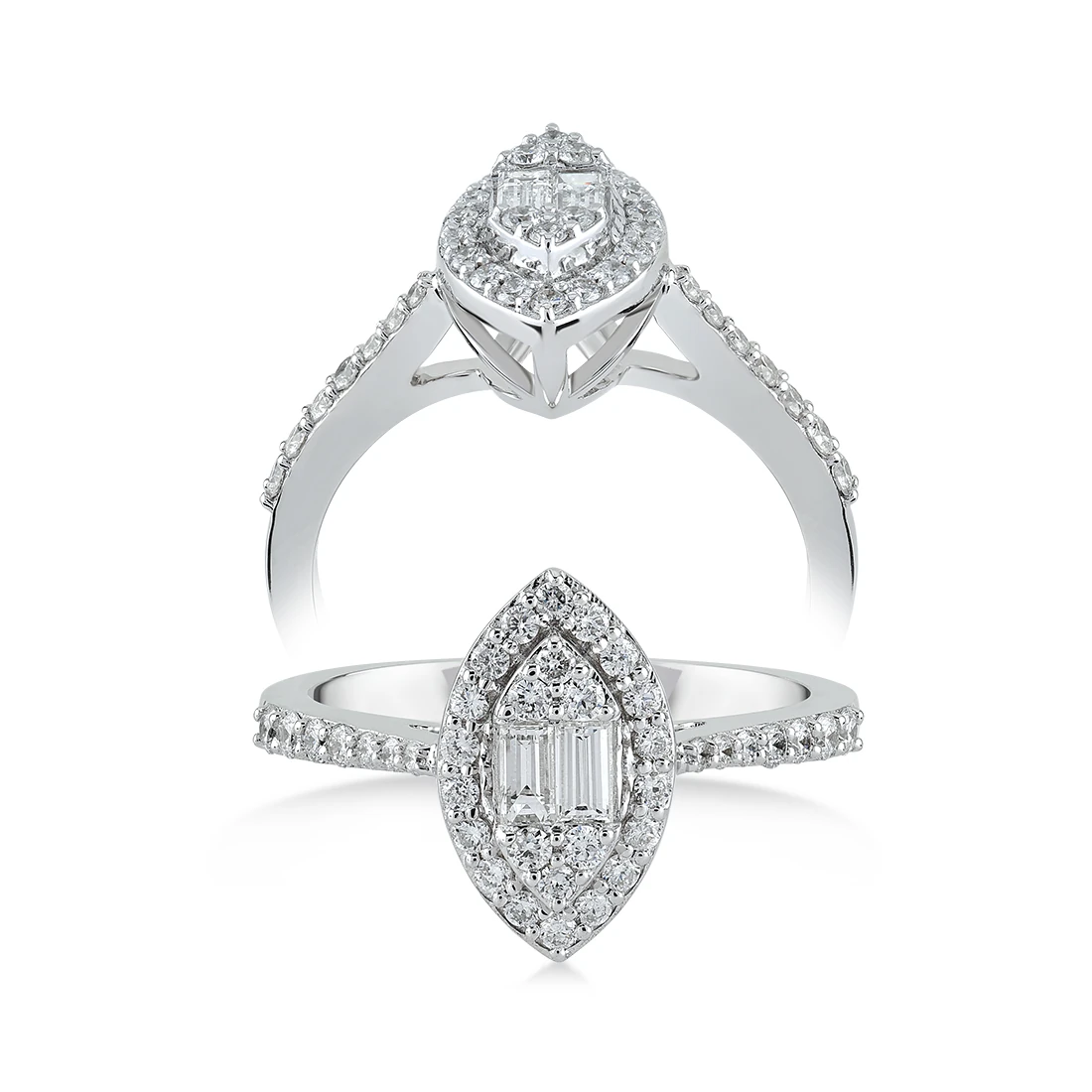 0,54 Karat Pırlanta Baget Yüzük