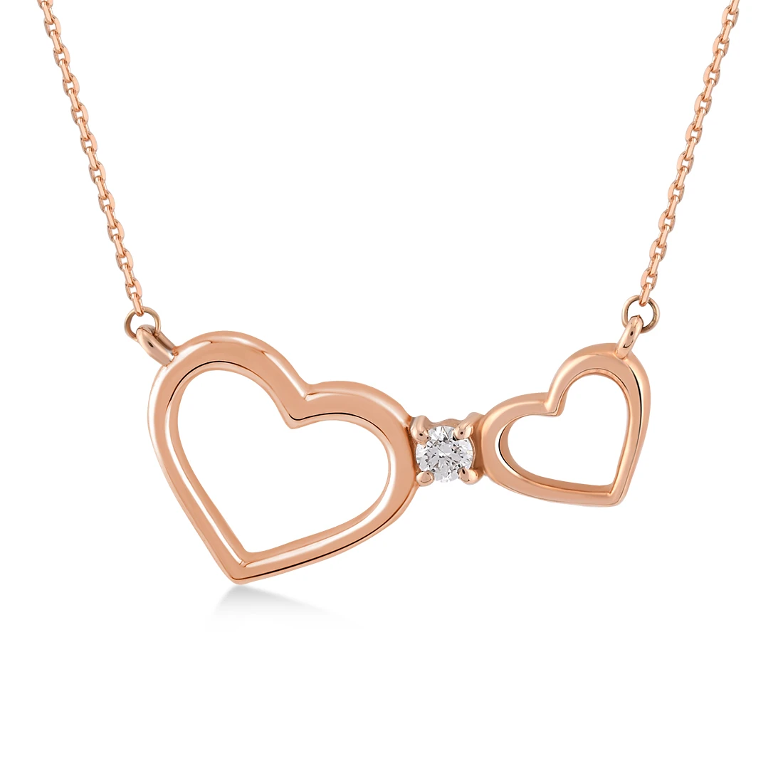 Pırlanta Altın Kalp Kolye