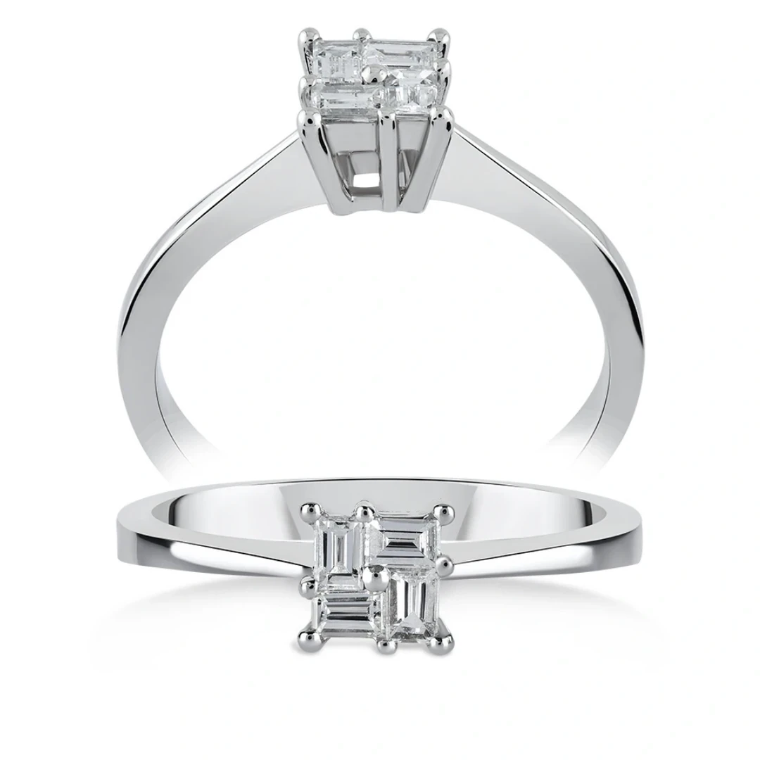 0,20 Karat Pırlanta Baget Yüzük