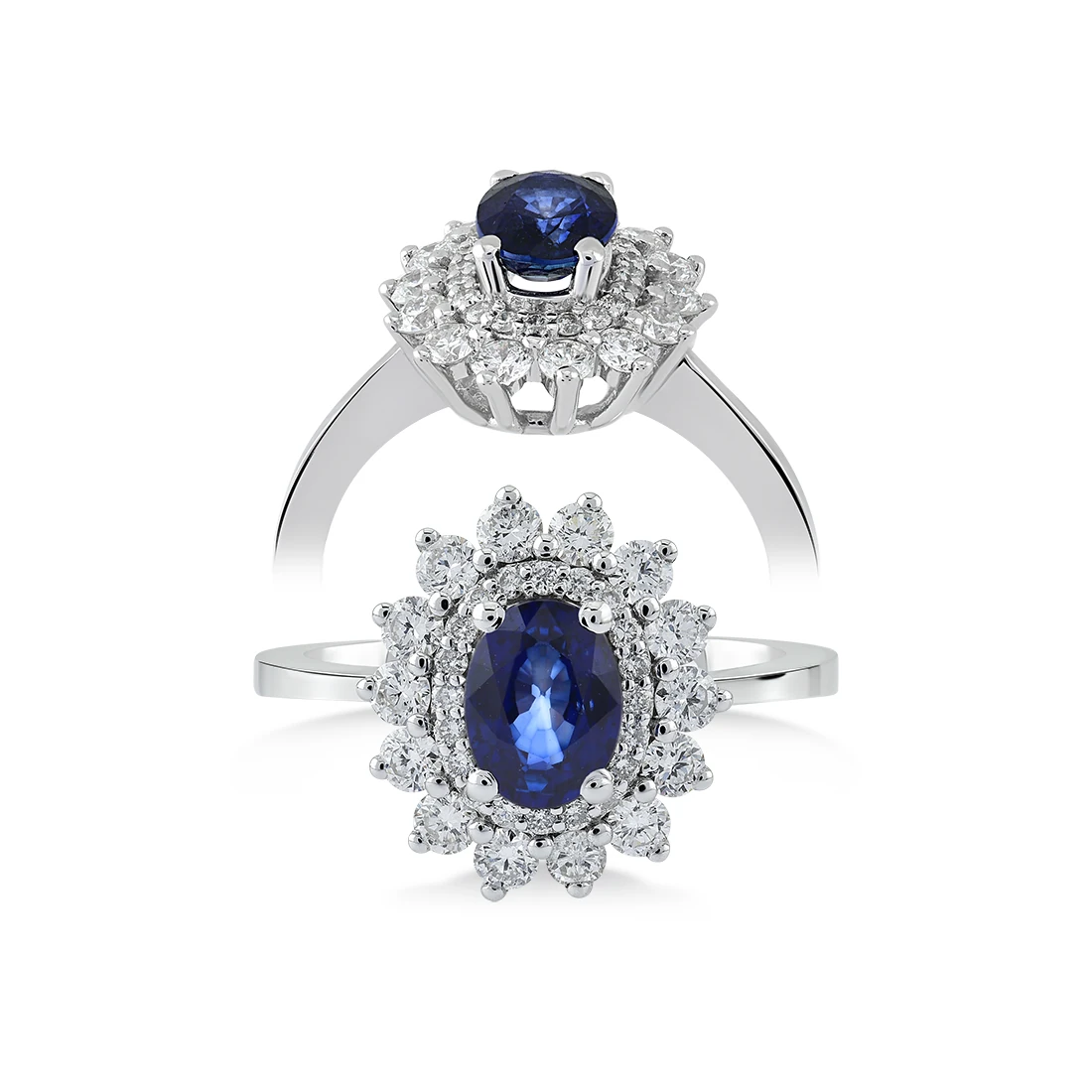 1,30 Karat Pırlanta Safir Yüzük