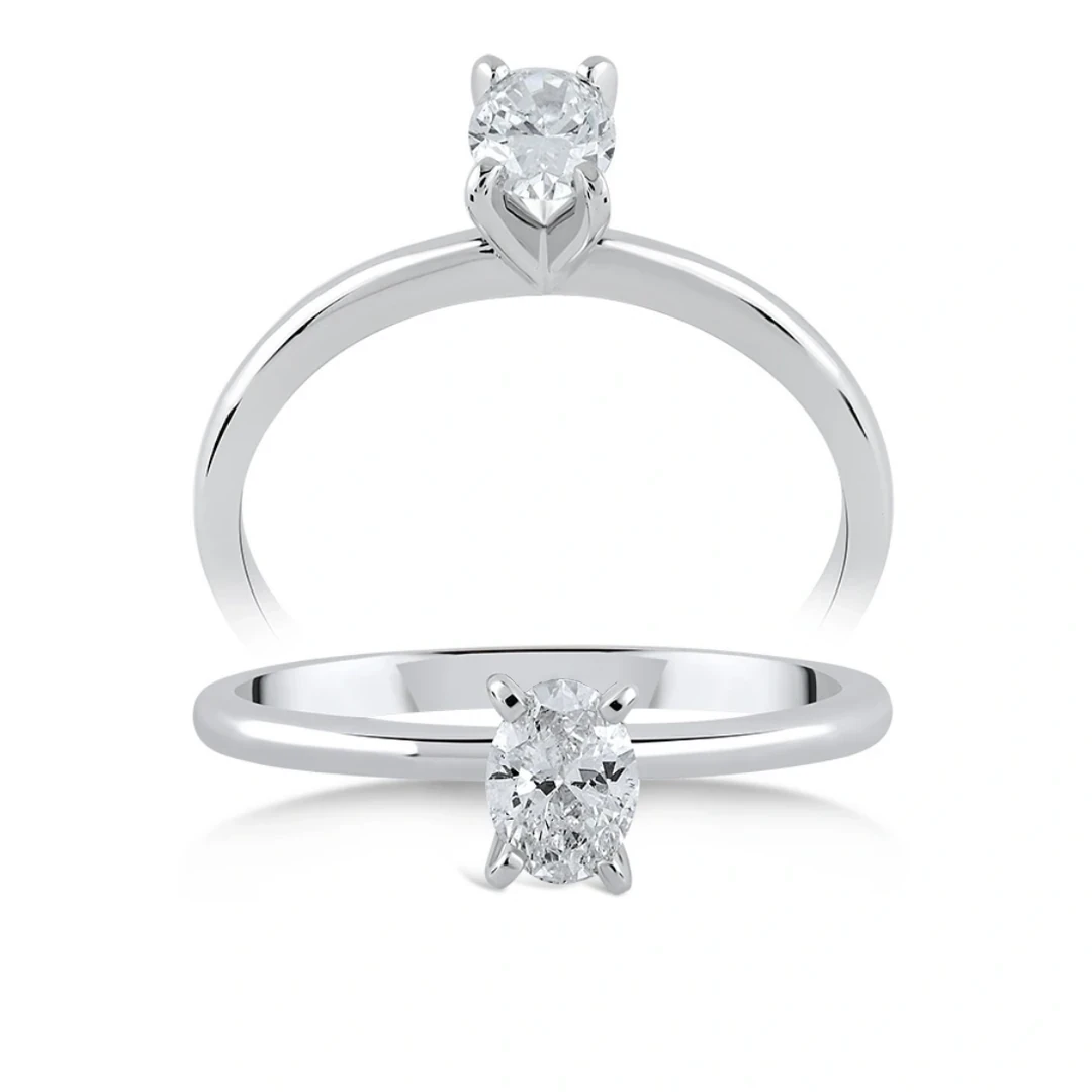 0,25 Karat Oval Tektaş Pırlanta Yüzük