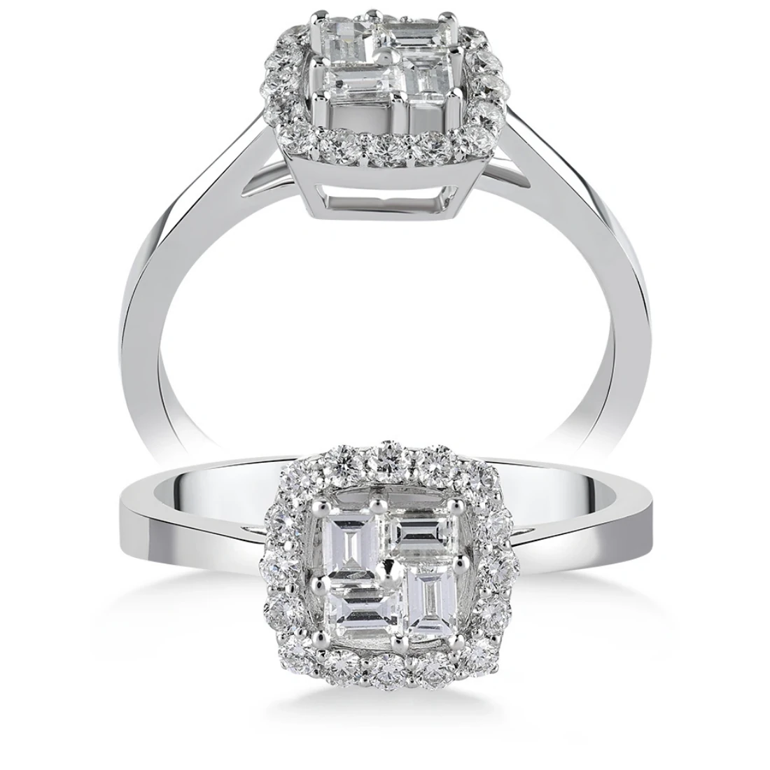 0,35 Karat Pırlanta Baget Yüzük