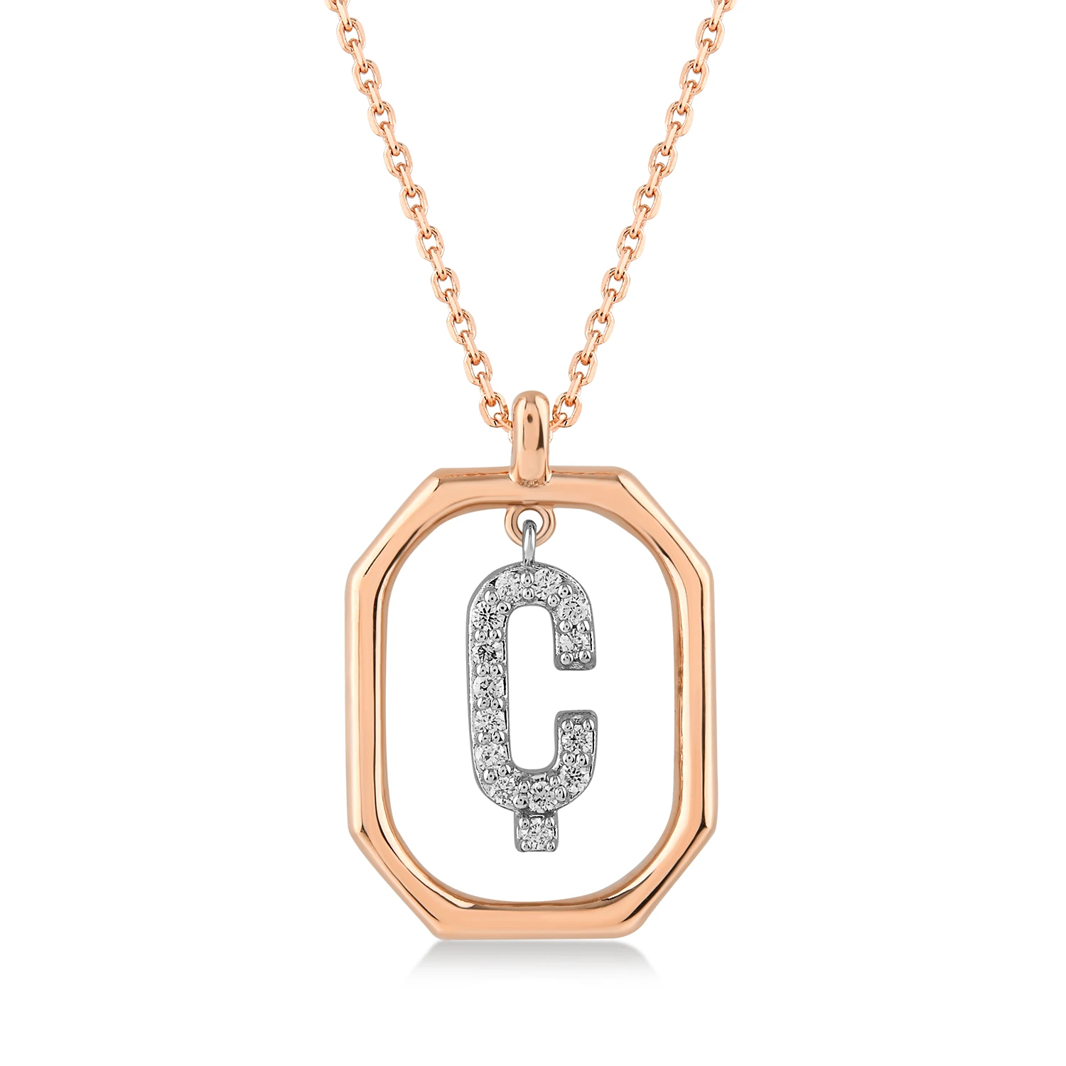0,10 Karat Ç Harfi Pırlanta Kolye