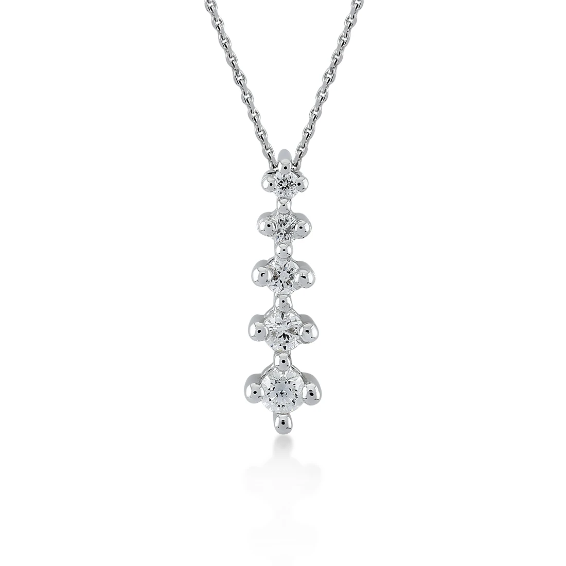 0,18 Karat Pırlanta 5 Taş Kolye