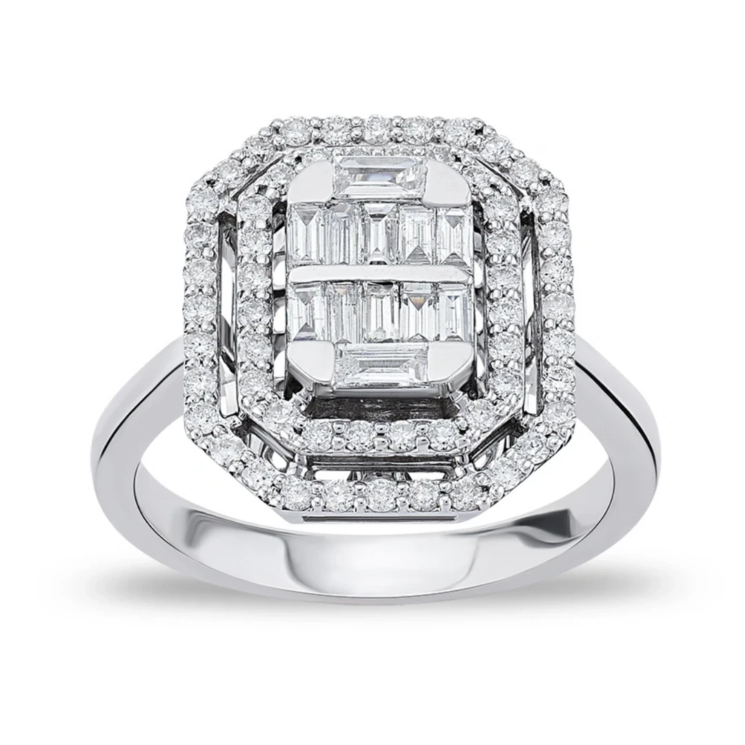 0,71 Karat Pırlanta Baget Yüzük